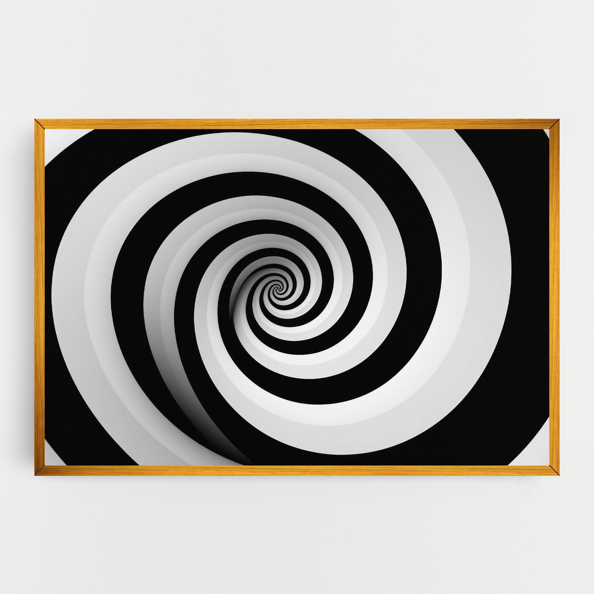Картина на платно Black White Spiral mockup 0