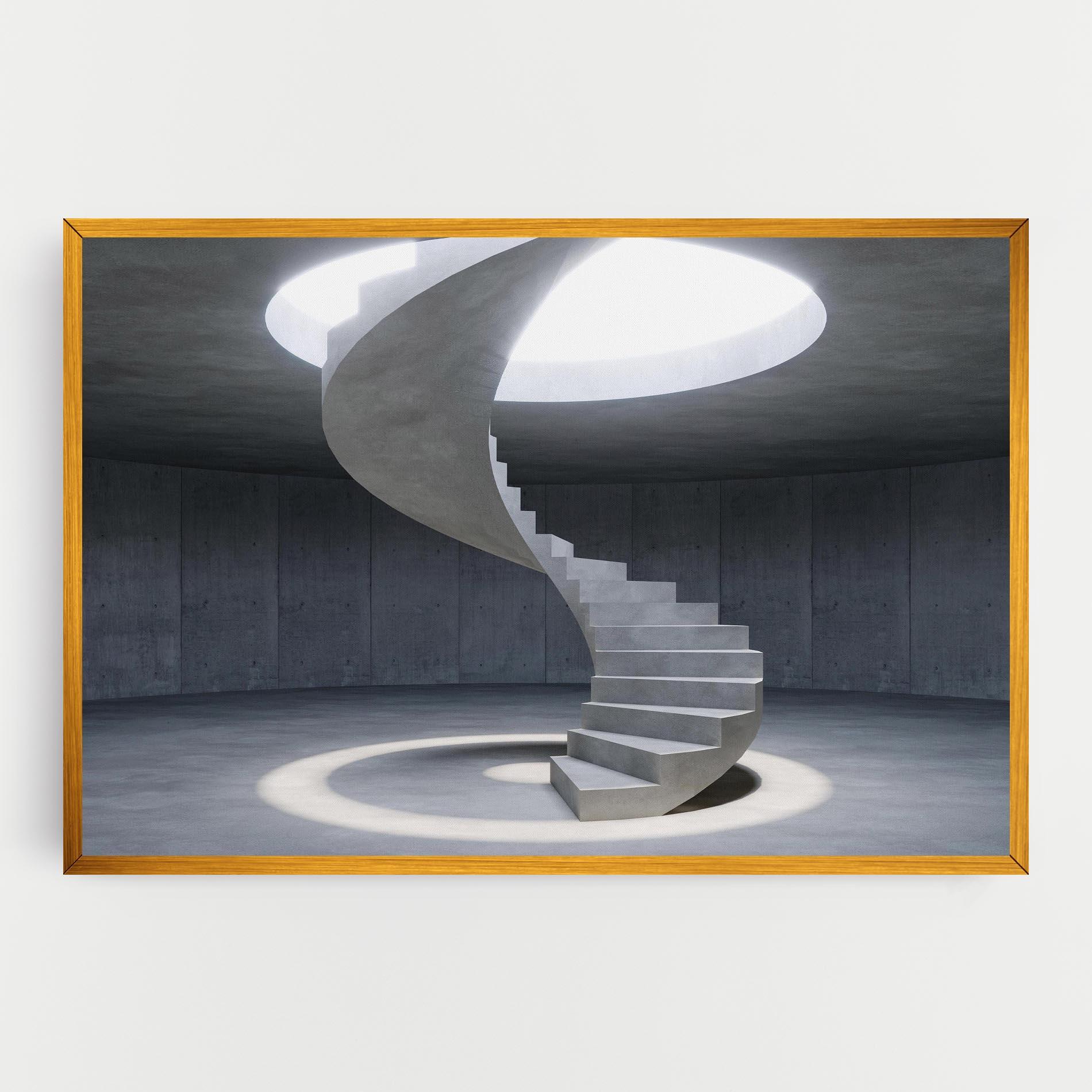Картина на платно Spiral White Staircase mockup 0