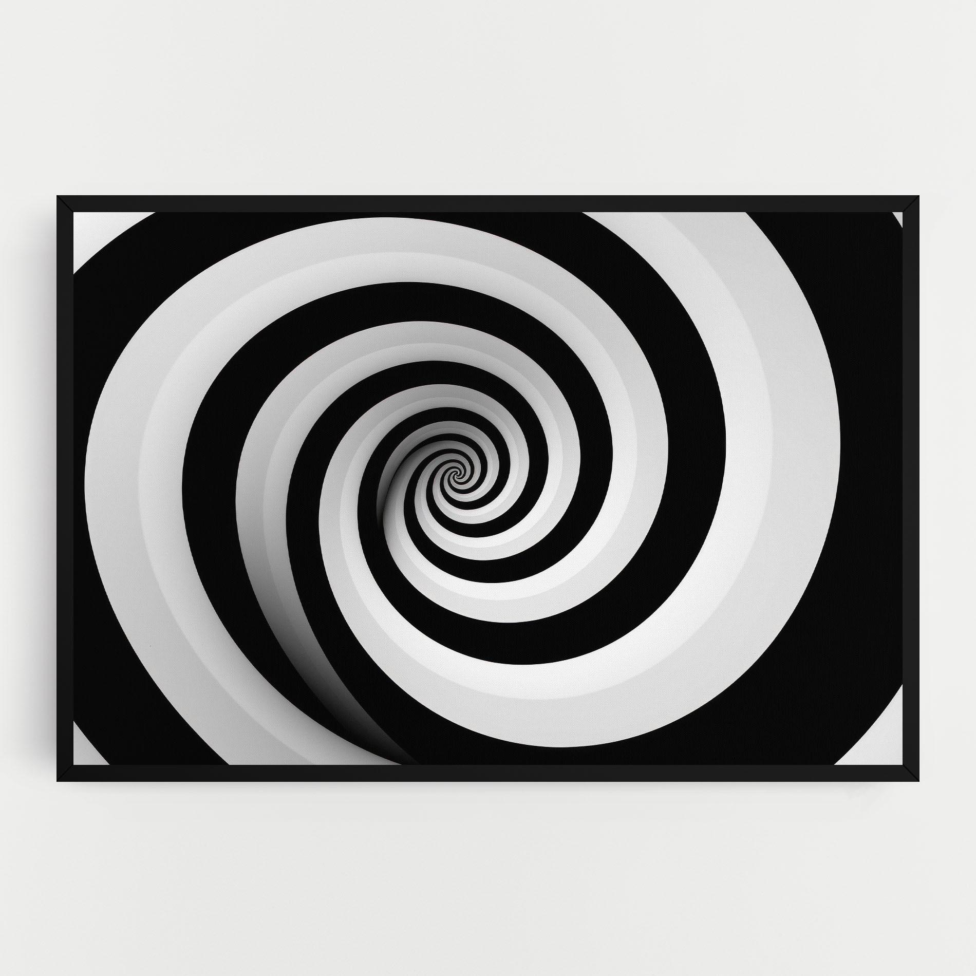 Картина на платно Black White Spiral mockup 0