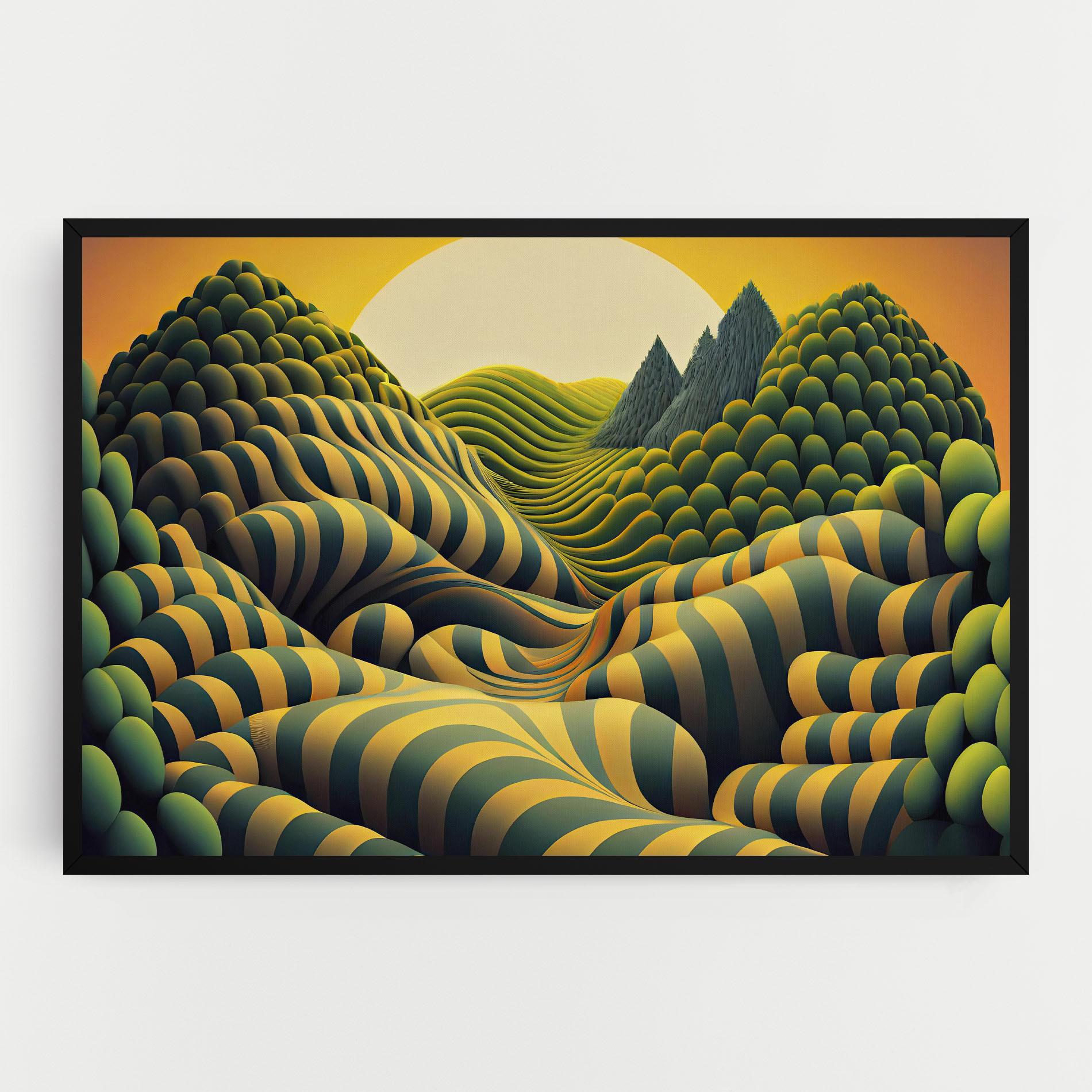 Картина на платно Green Yellow View mockup 0