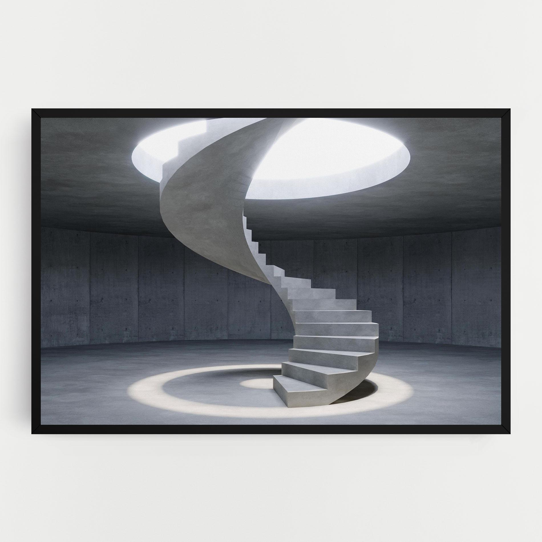Картина на платно Spiral White Staircase mockup 0