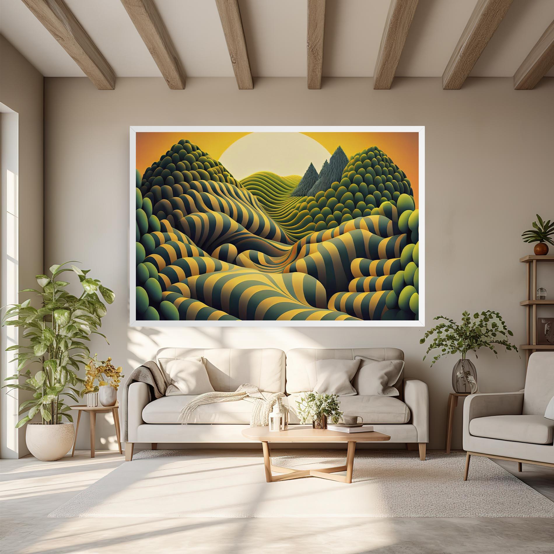 Картина на платно Green Yellow View mockup 6