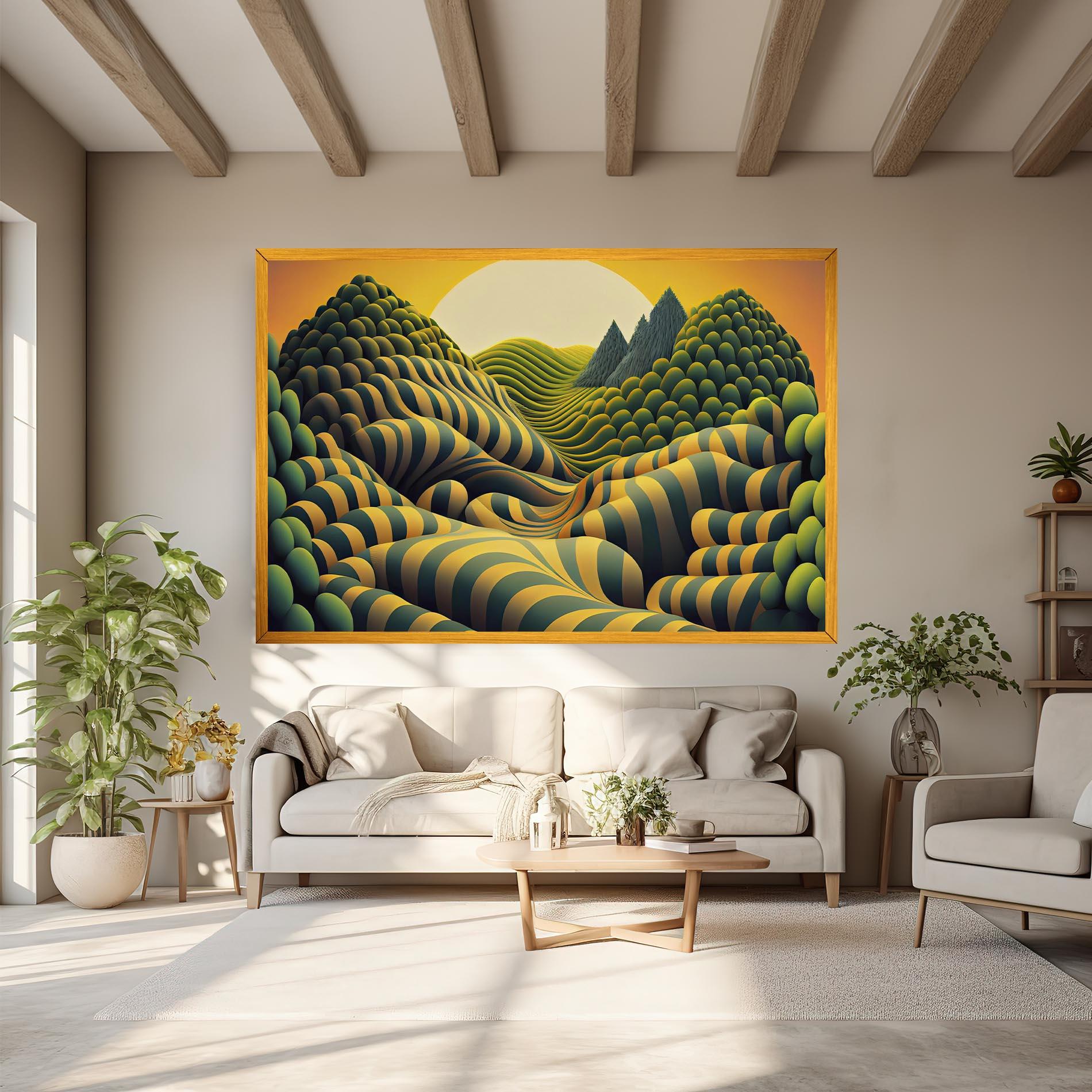 Картина на платно Green Yellow View mockup 6