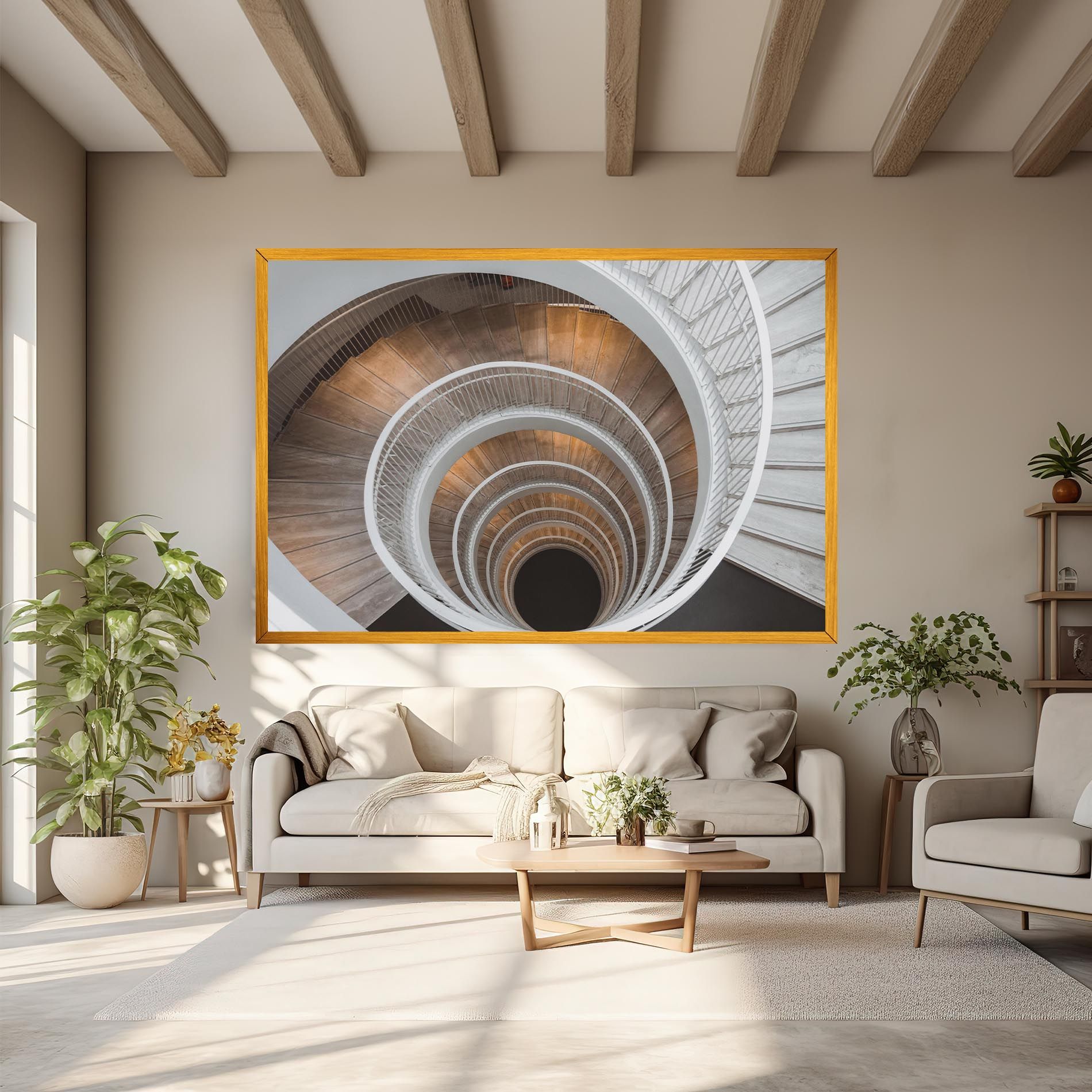 White Spiral Stairs mockup 6