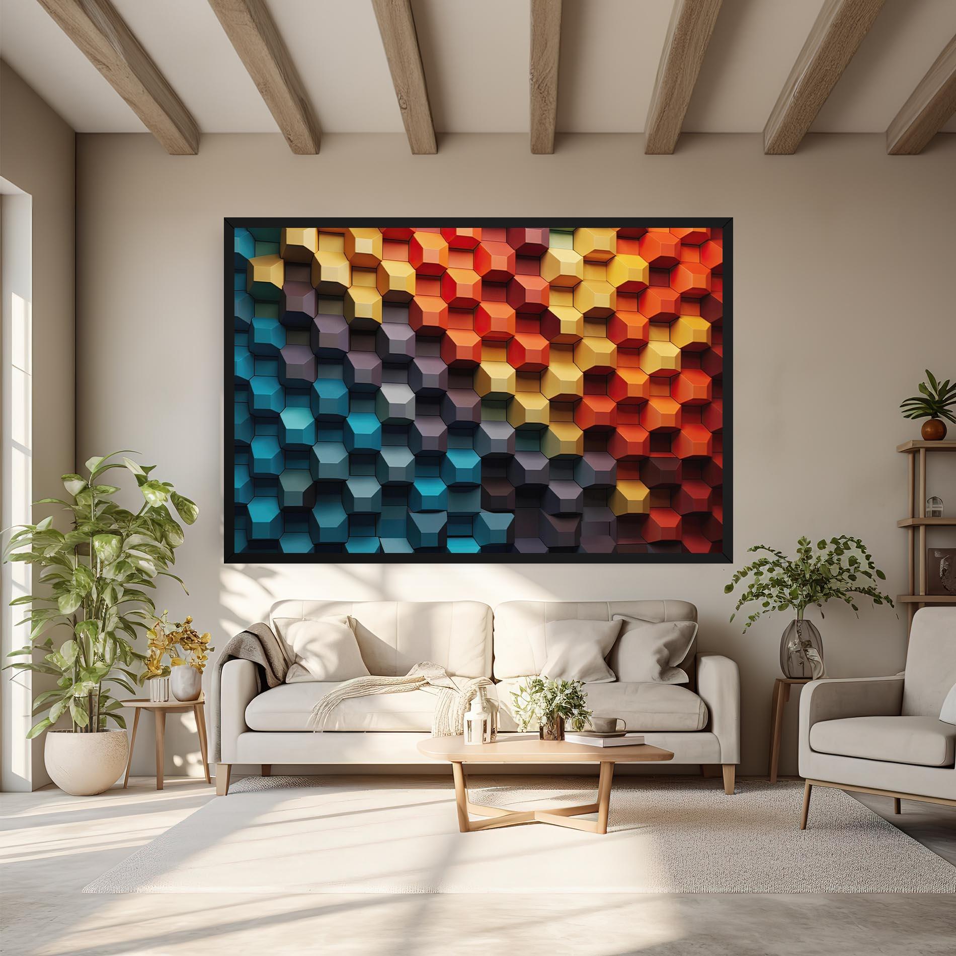 Картина на платно 3d Sqare Mix mockup 6
