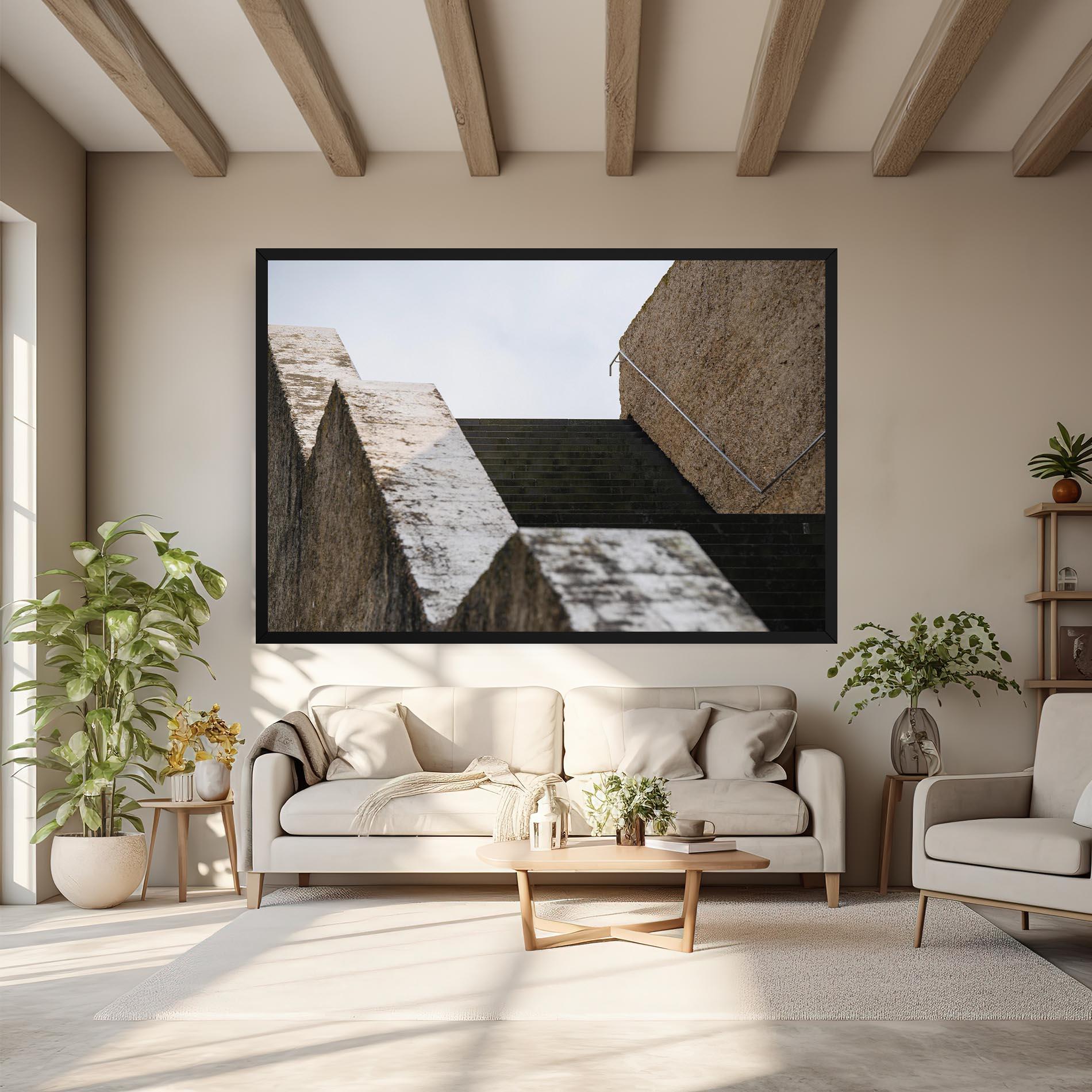 Картина на платно Black Stairs mockup 6