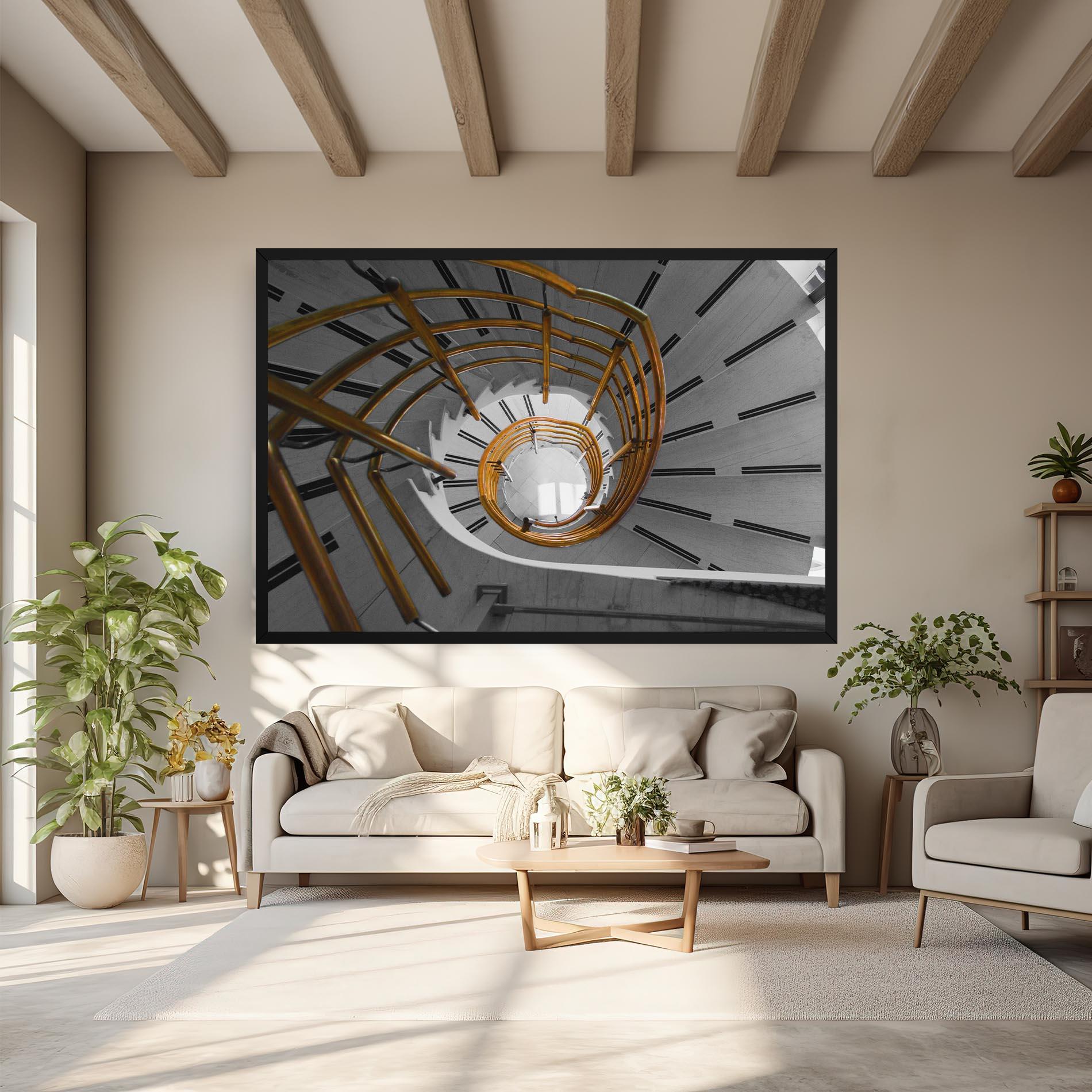 Картина на платно Gold Bar Stairs mockup 6