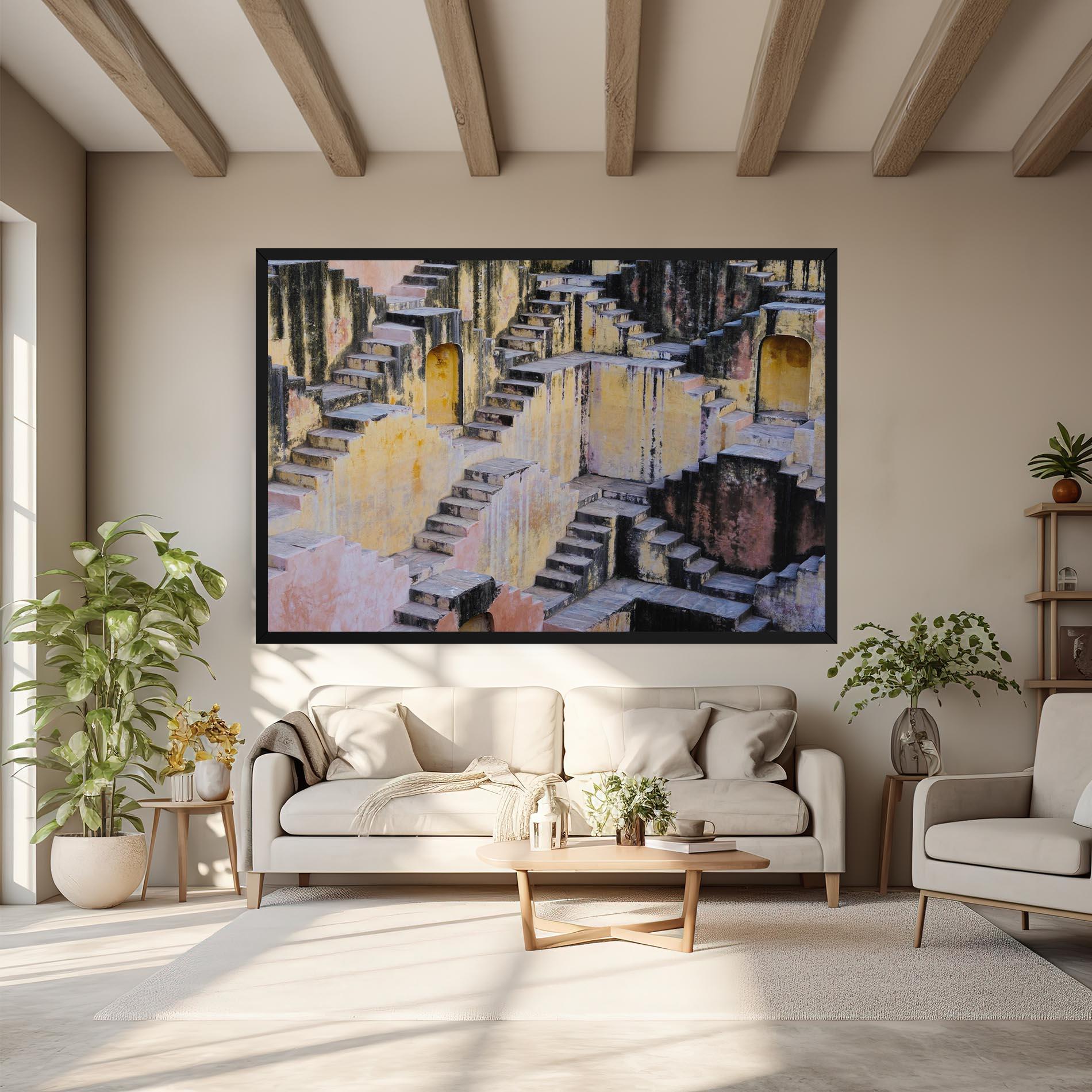 Картина на платно Old Yellow Stairs mockup 6