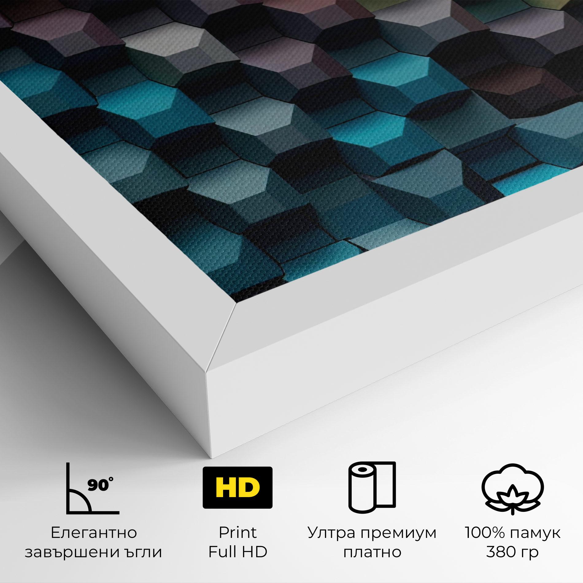 Картина на платно 3d Sqare Mix mockup 4