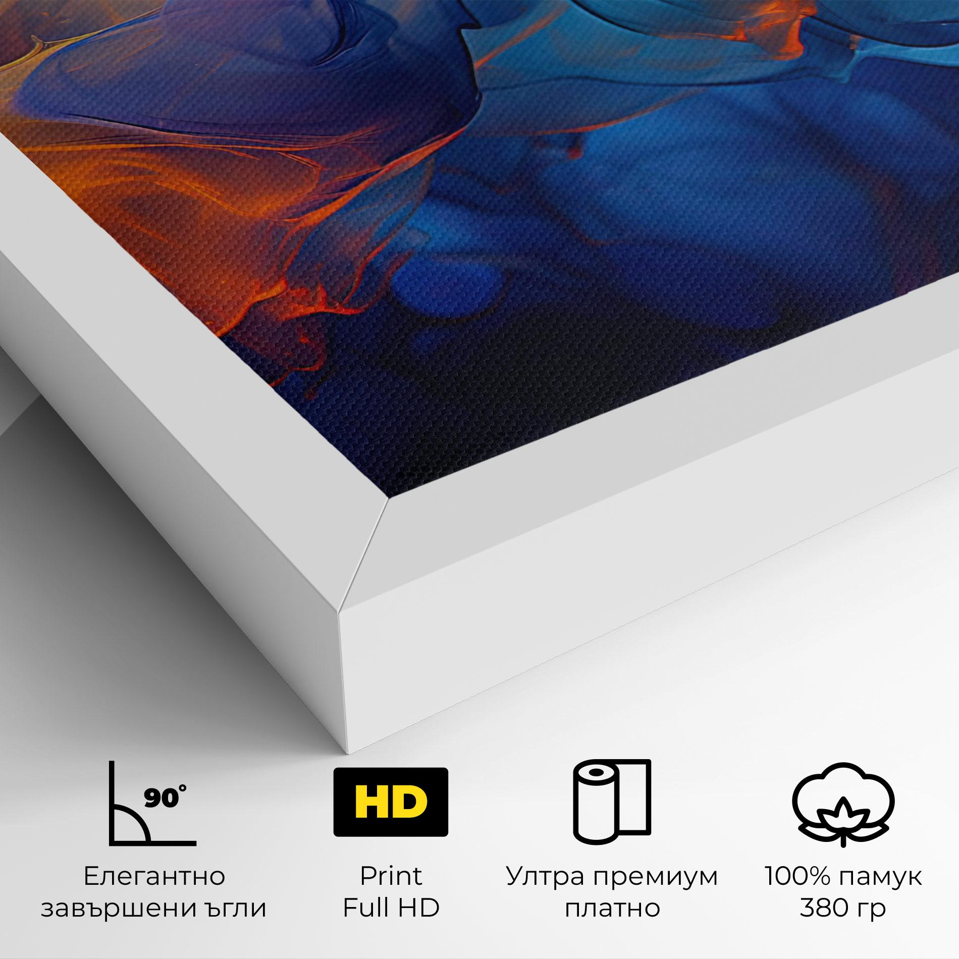 Картина на платно Blue Orange Floating mockup 4