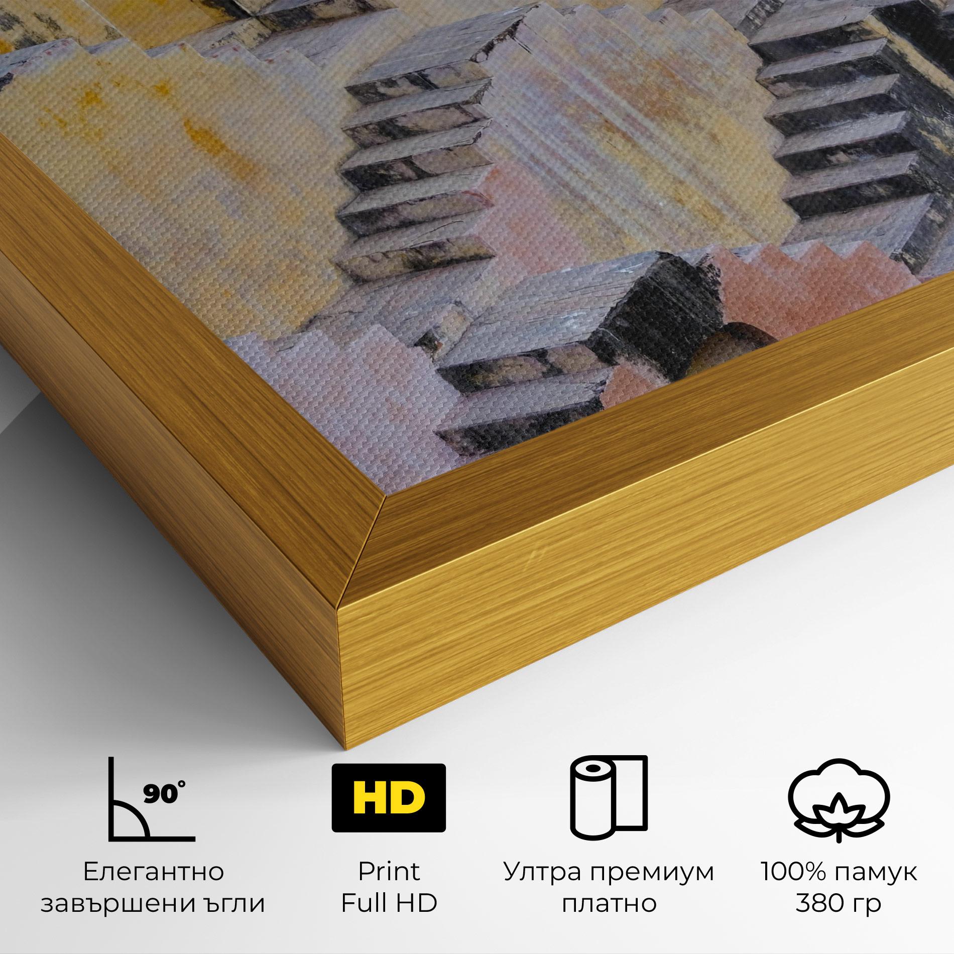 Картина на платно Old Yellow Stairs mockup 4