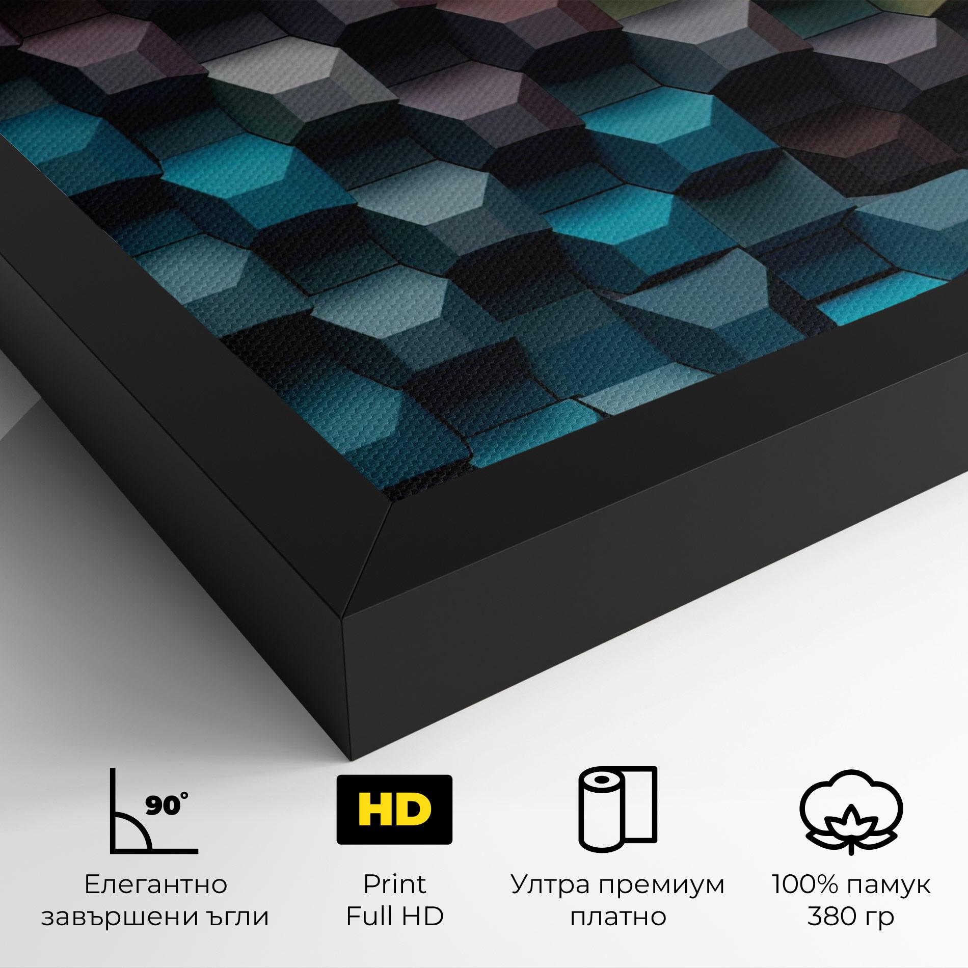 Картина на платно 3d Sqare Mix mockup 4