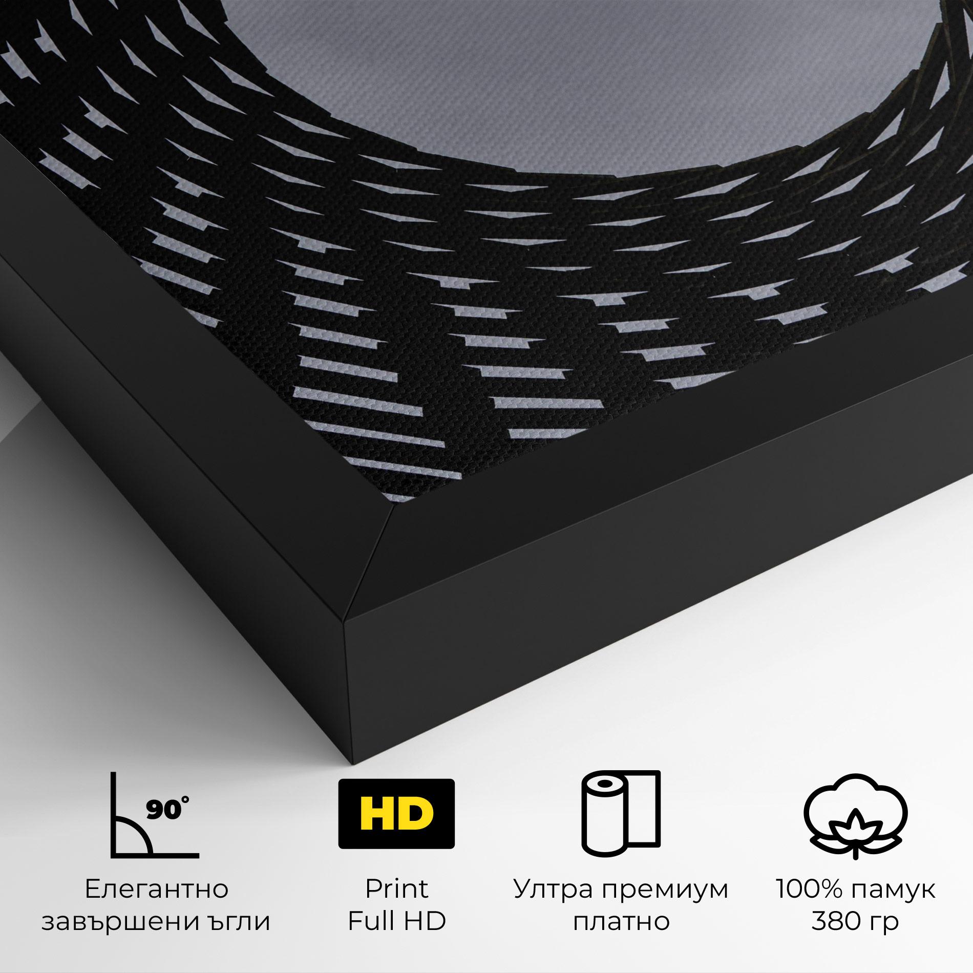 Картина на платно Grey Circle Lines mockup 4