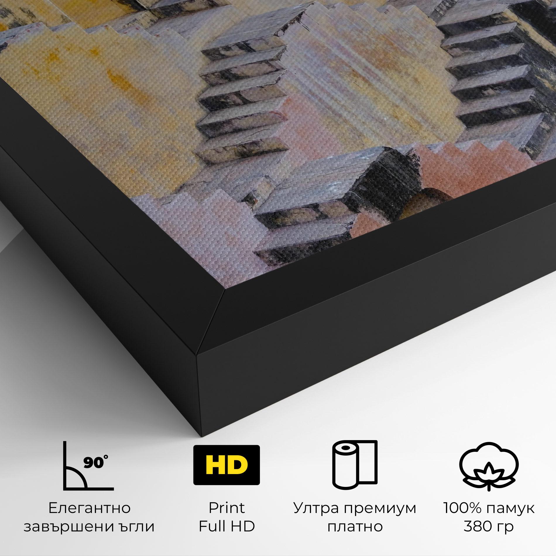 Картина на платно Old Yellow Stairs mockup 4