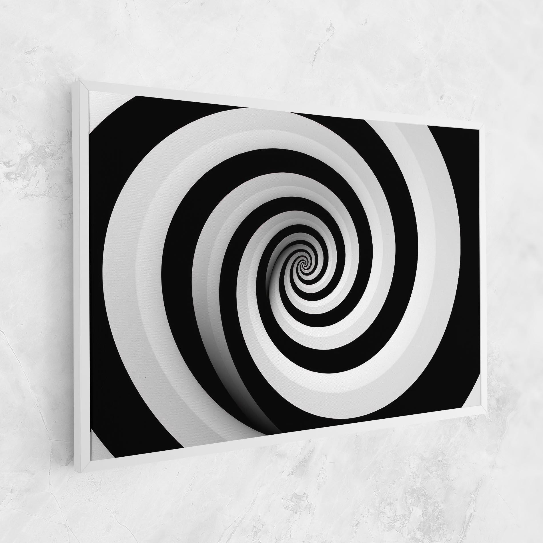Картина на платно Black White Spiral mockup 1