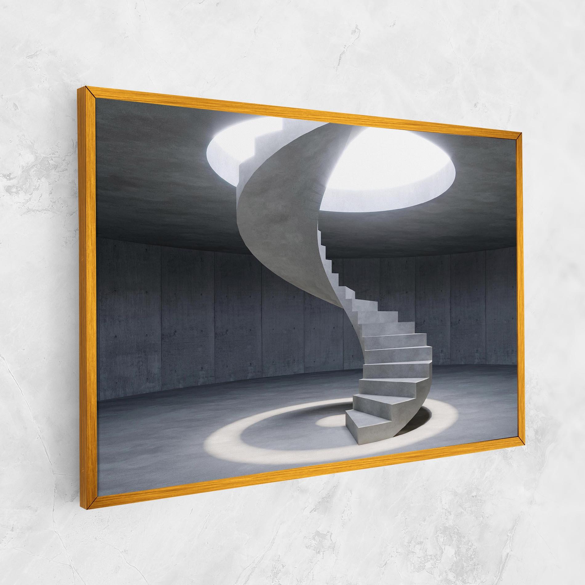 Картина на платно Spiral White Staircase mockup 1