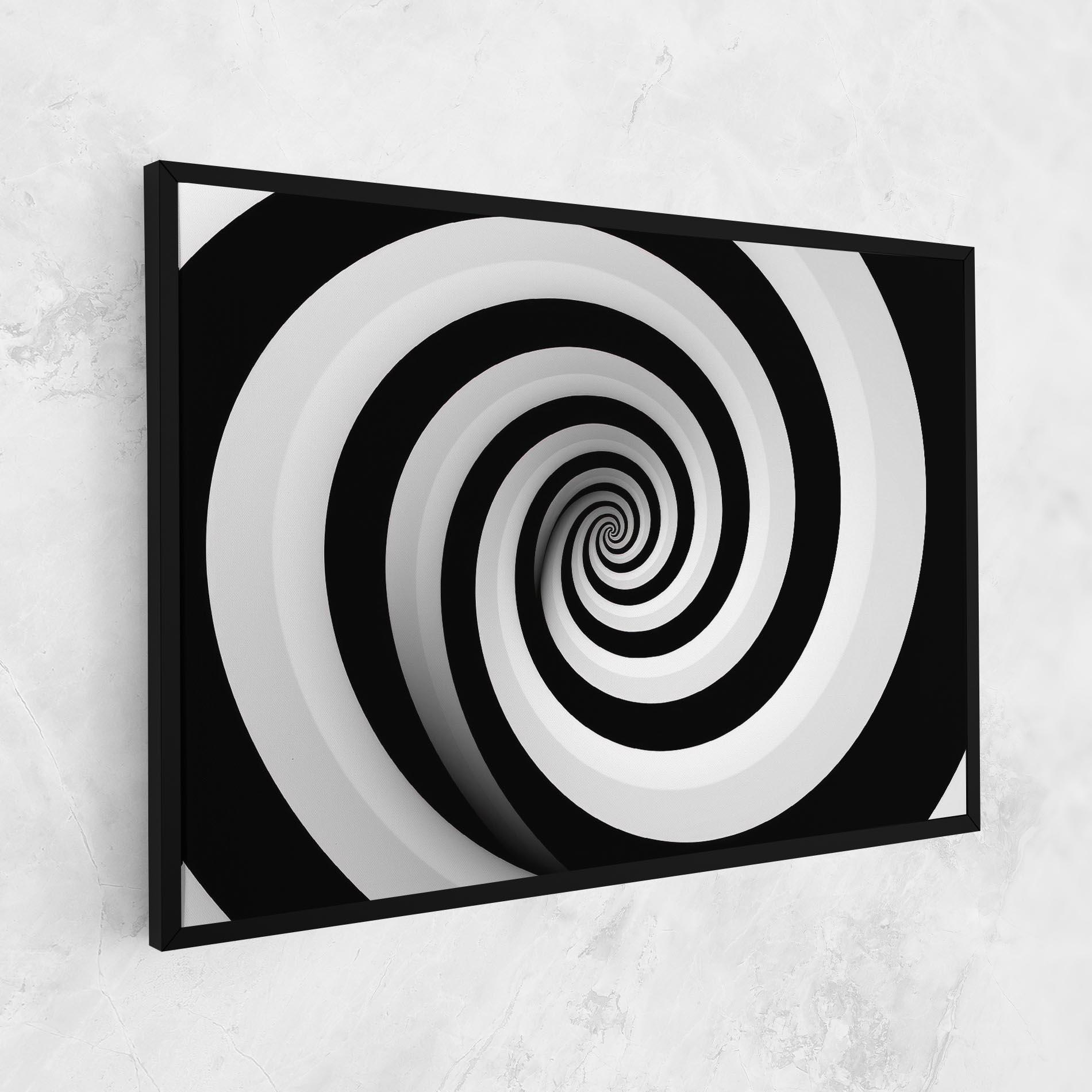 Картина на платно Black White Spiral mockup 1