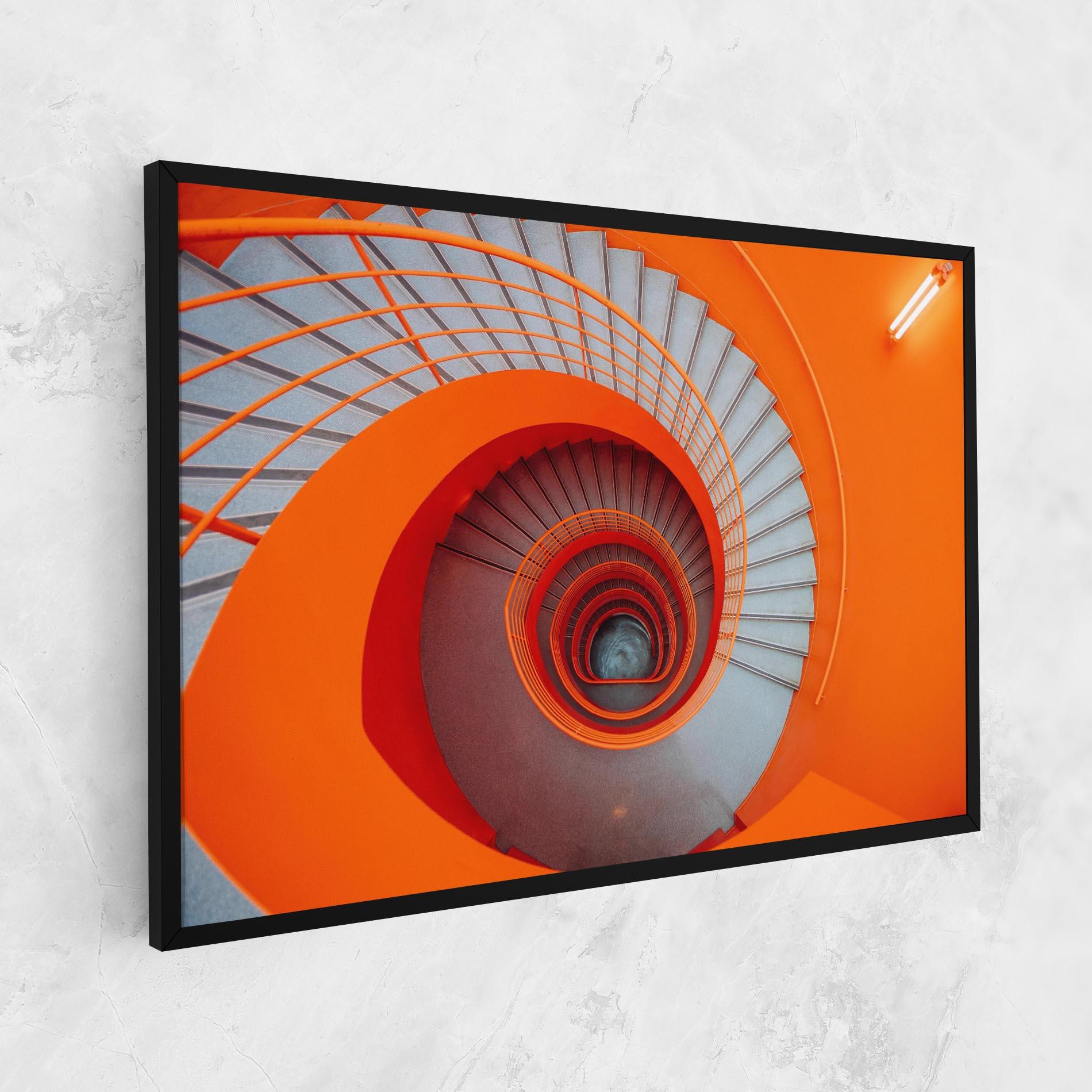 Картина на платно Grey Orange Stairs mockup 1