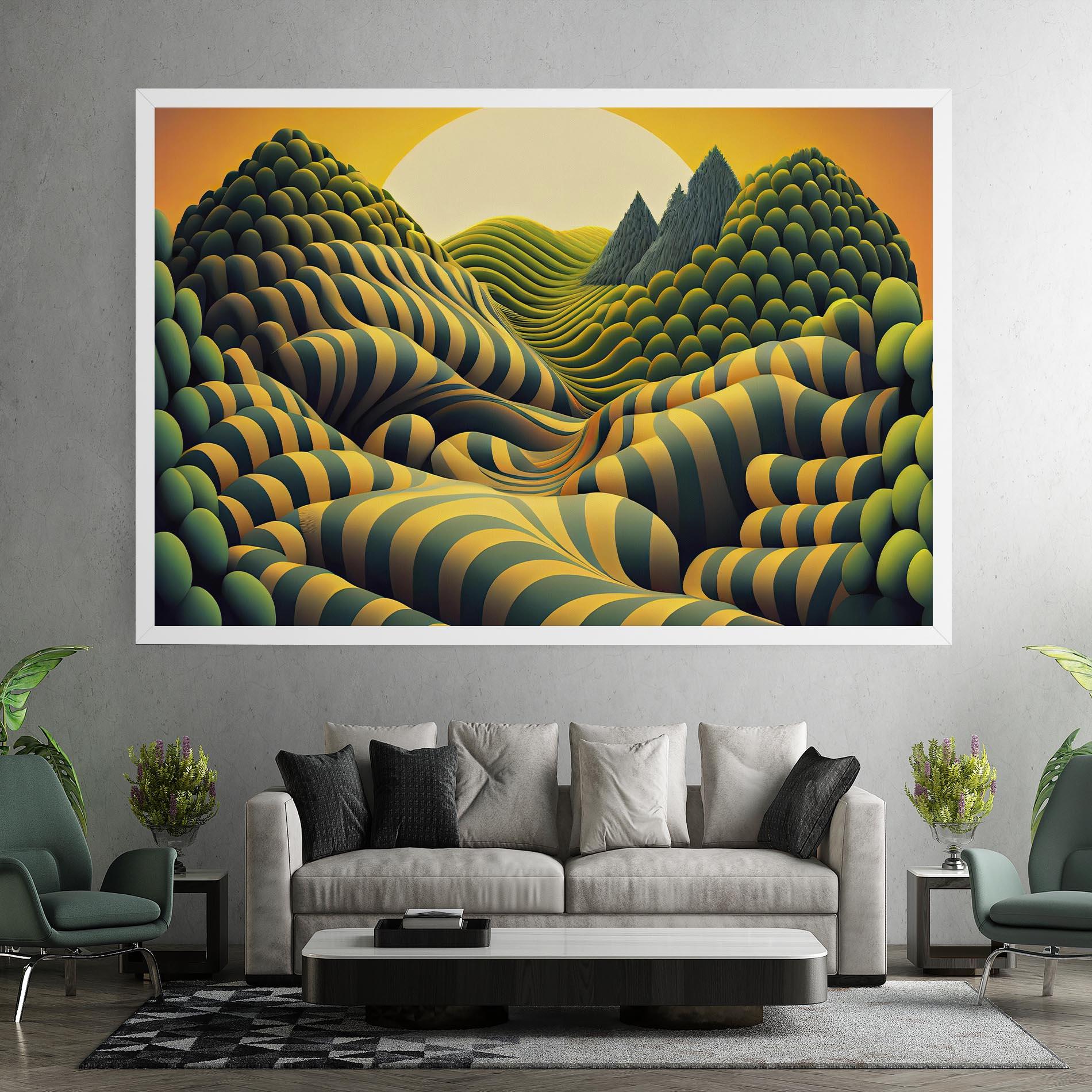 Картина на платно Green Yellow View mockup 7