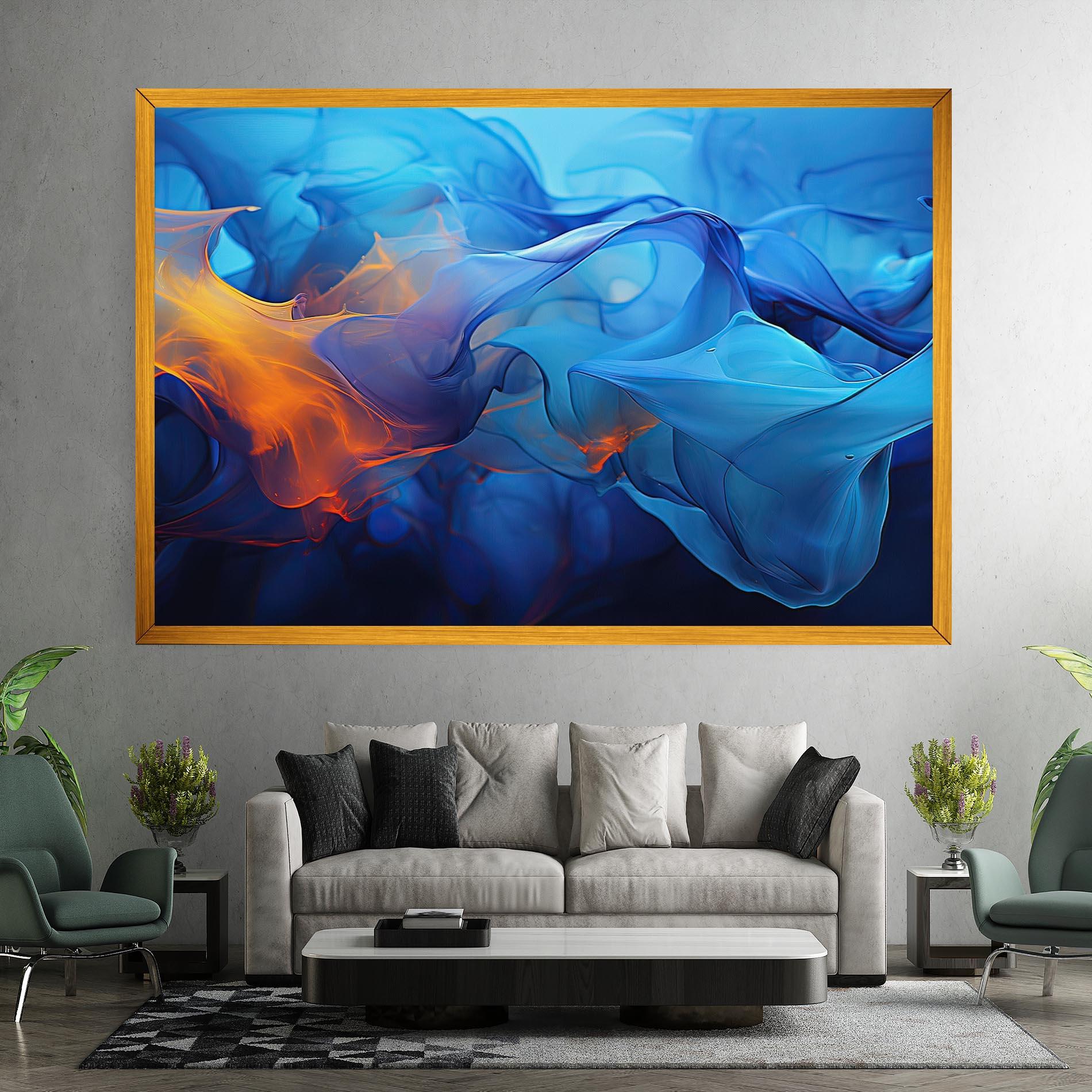 Картина на платно Blue Orange Floating mockup 7