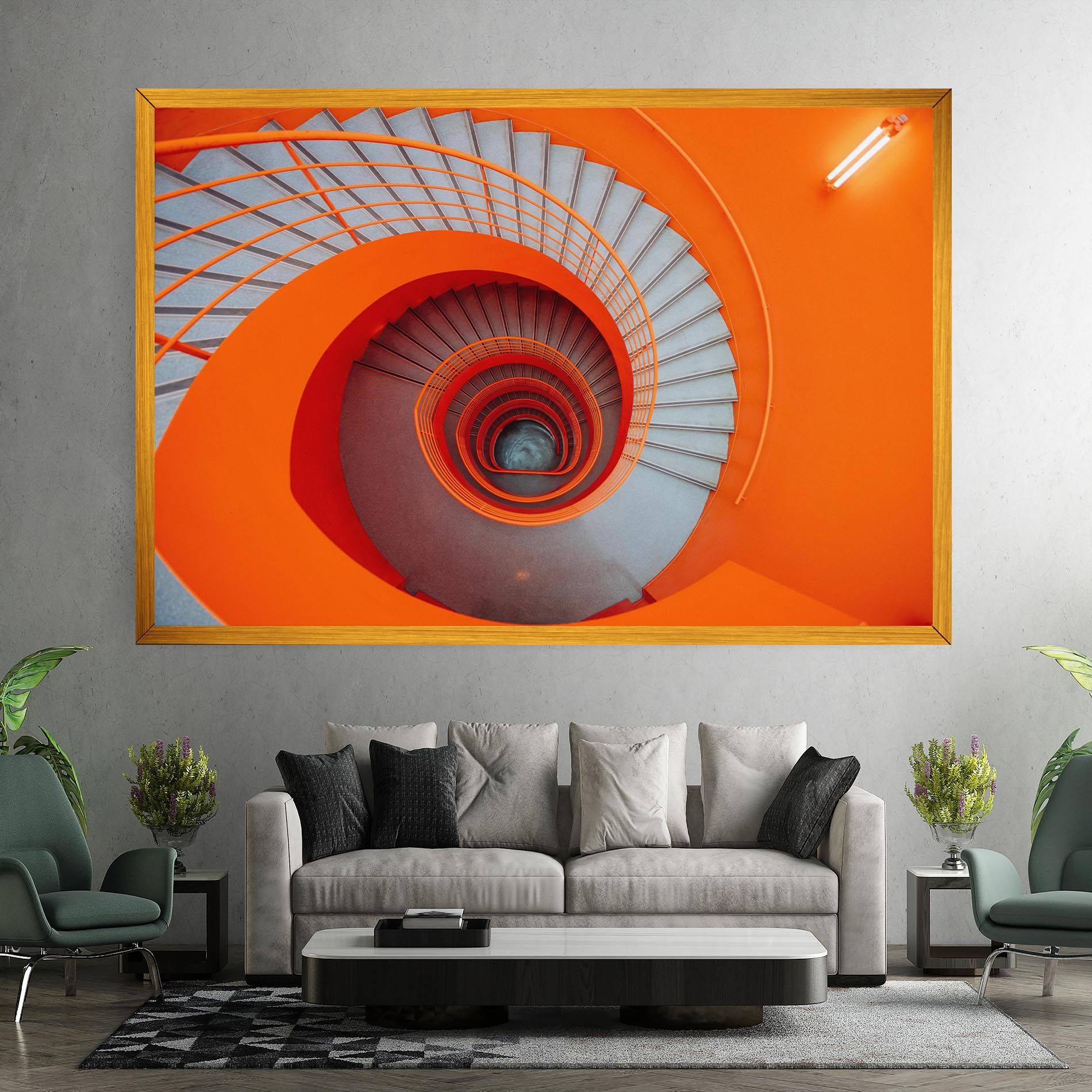 Grey Orange Stairs mockup 7