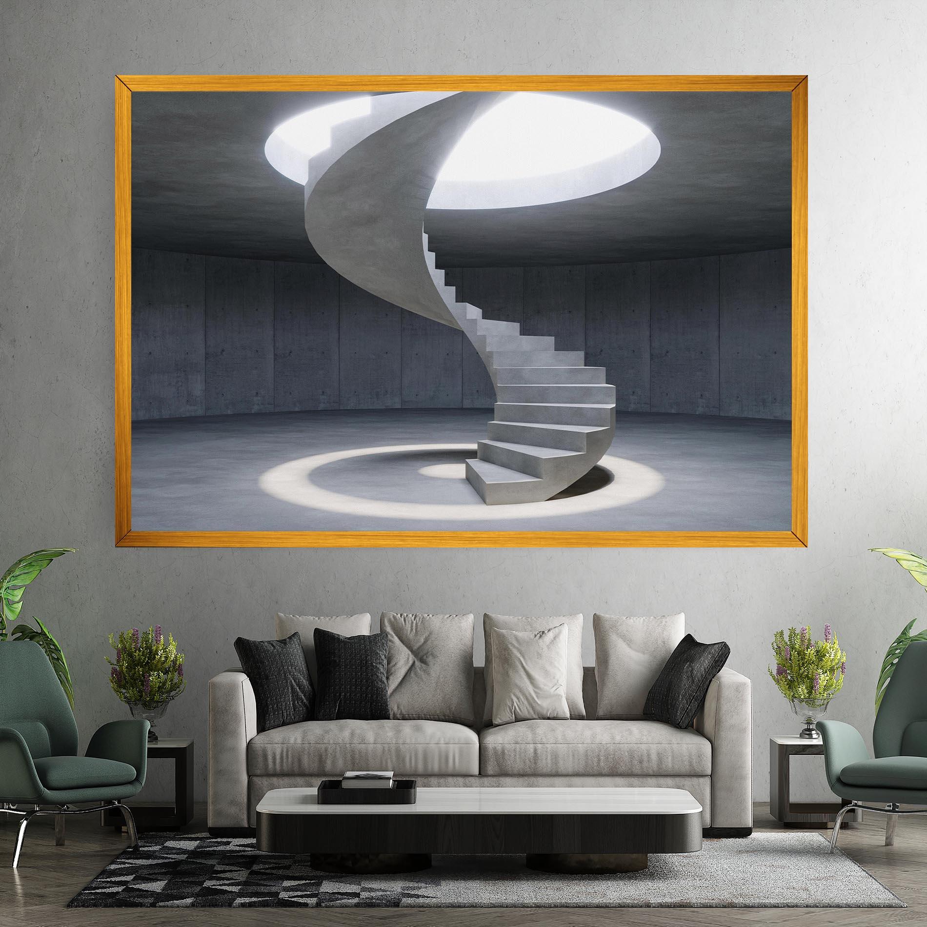 Картина на платно Spiral White Staircase mockup 7