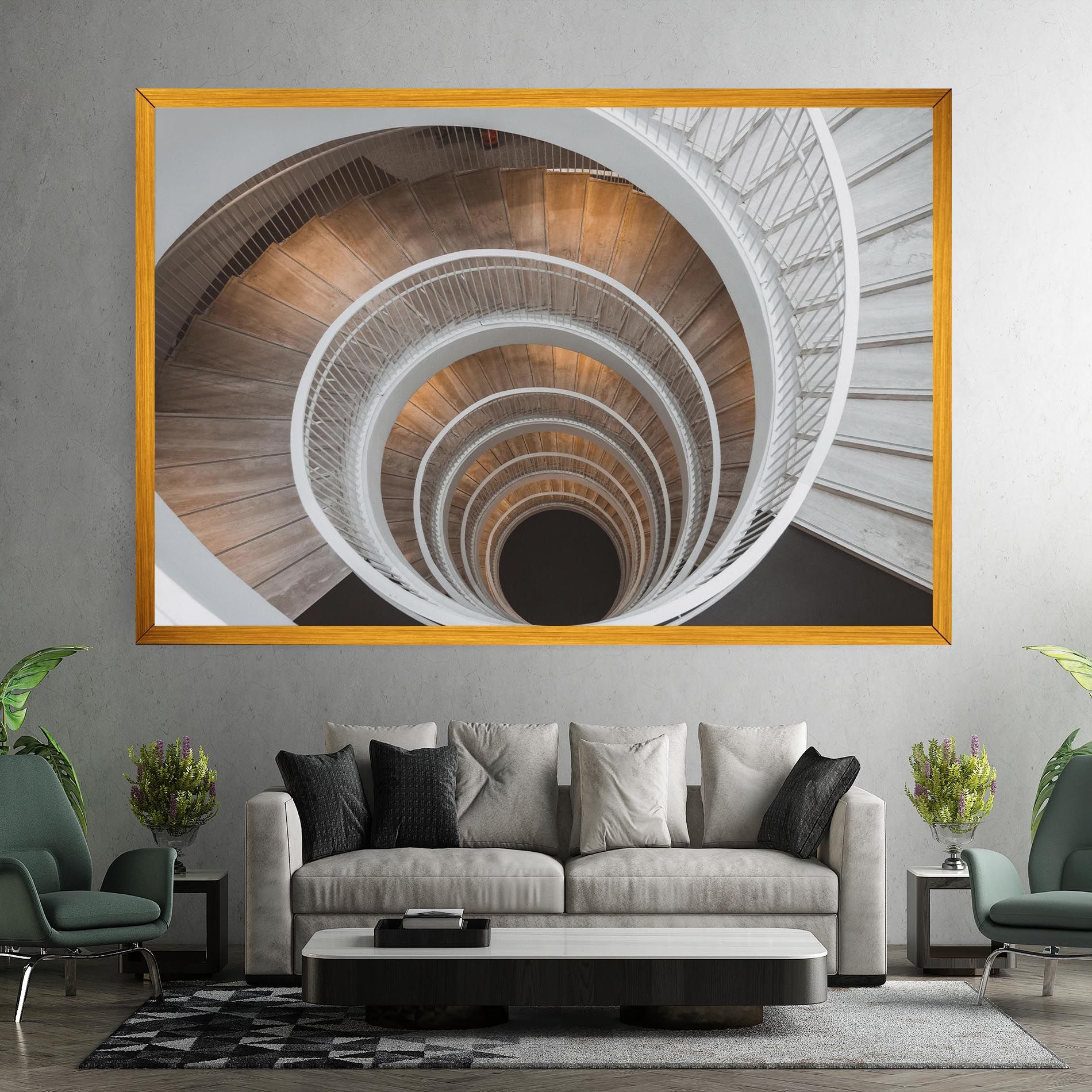 White Spiral Stairs mockup 7