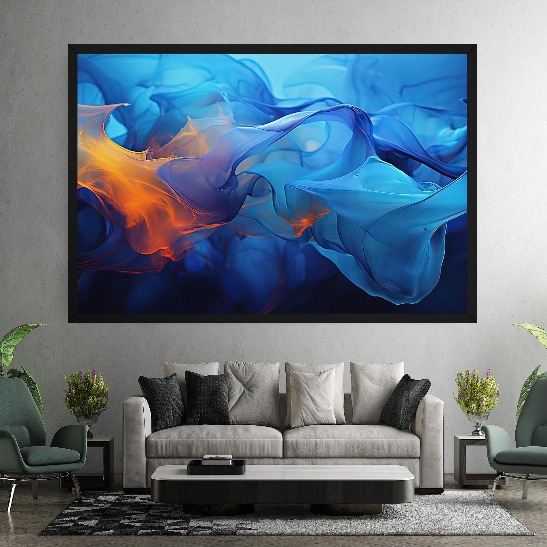 Картина на платно Blue Orange Floating mockup 7