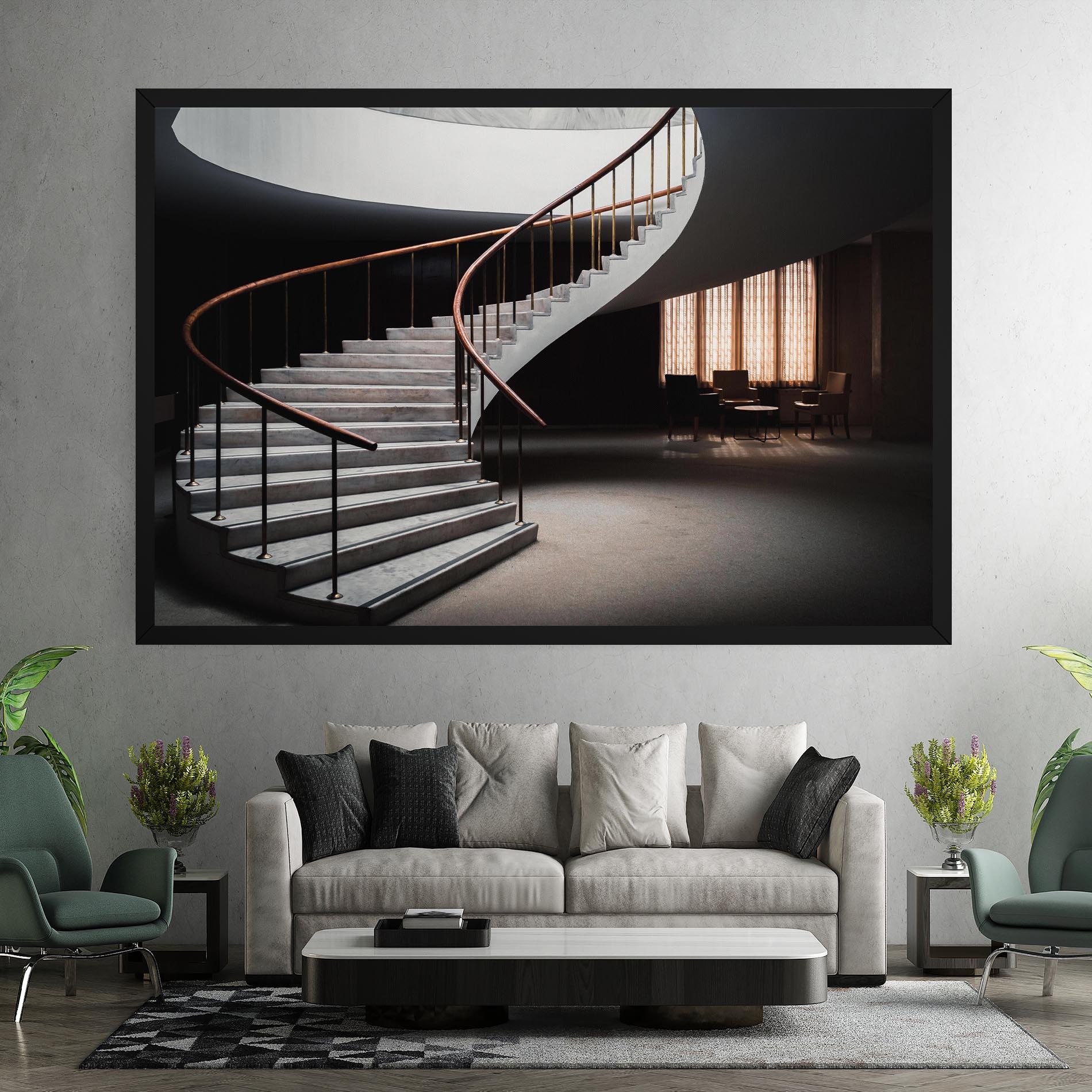 Картина на платно Dark Room Stairs mockup 7