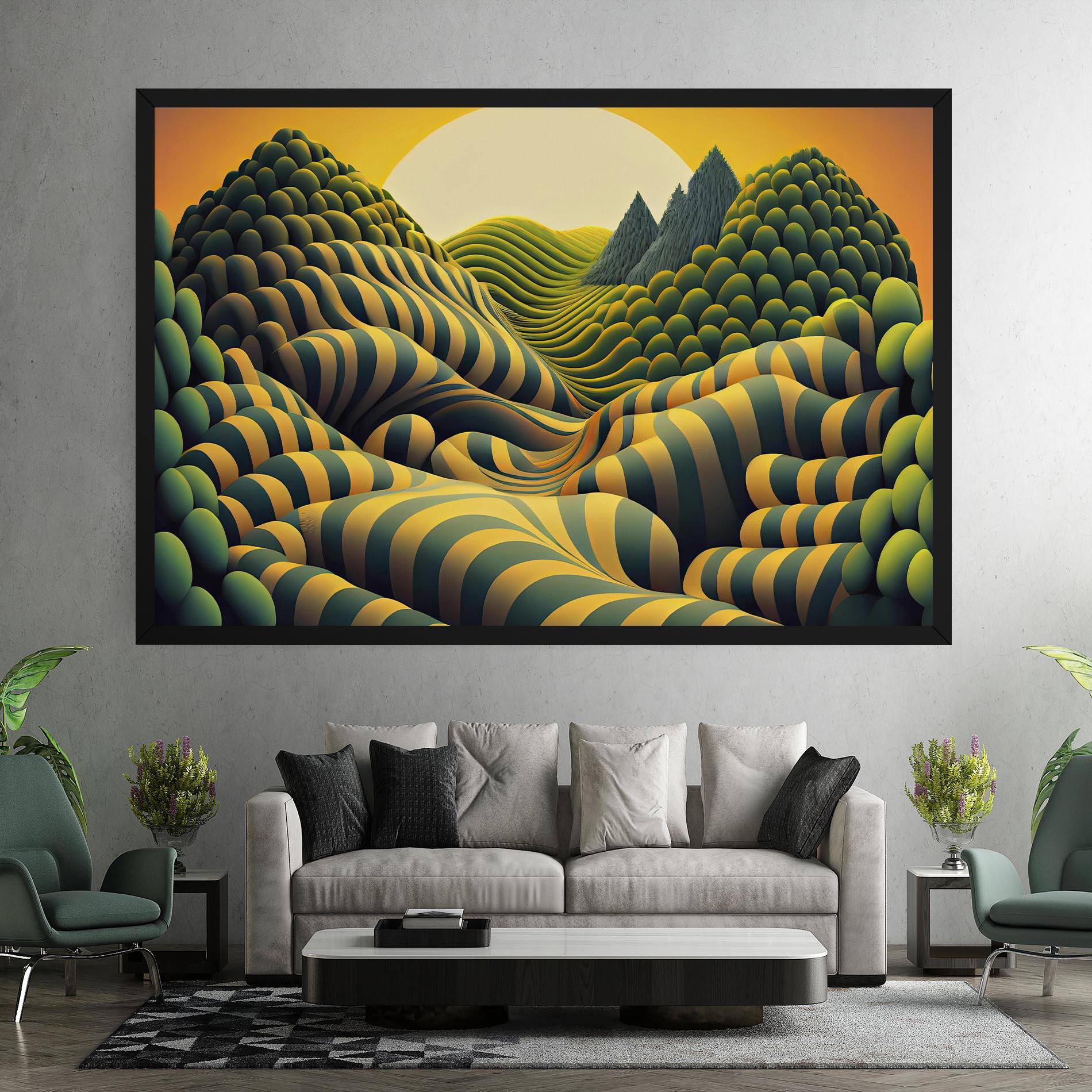 Картина на платно Green Yellow View mockup 7