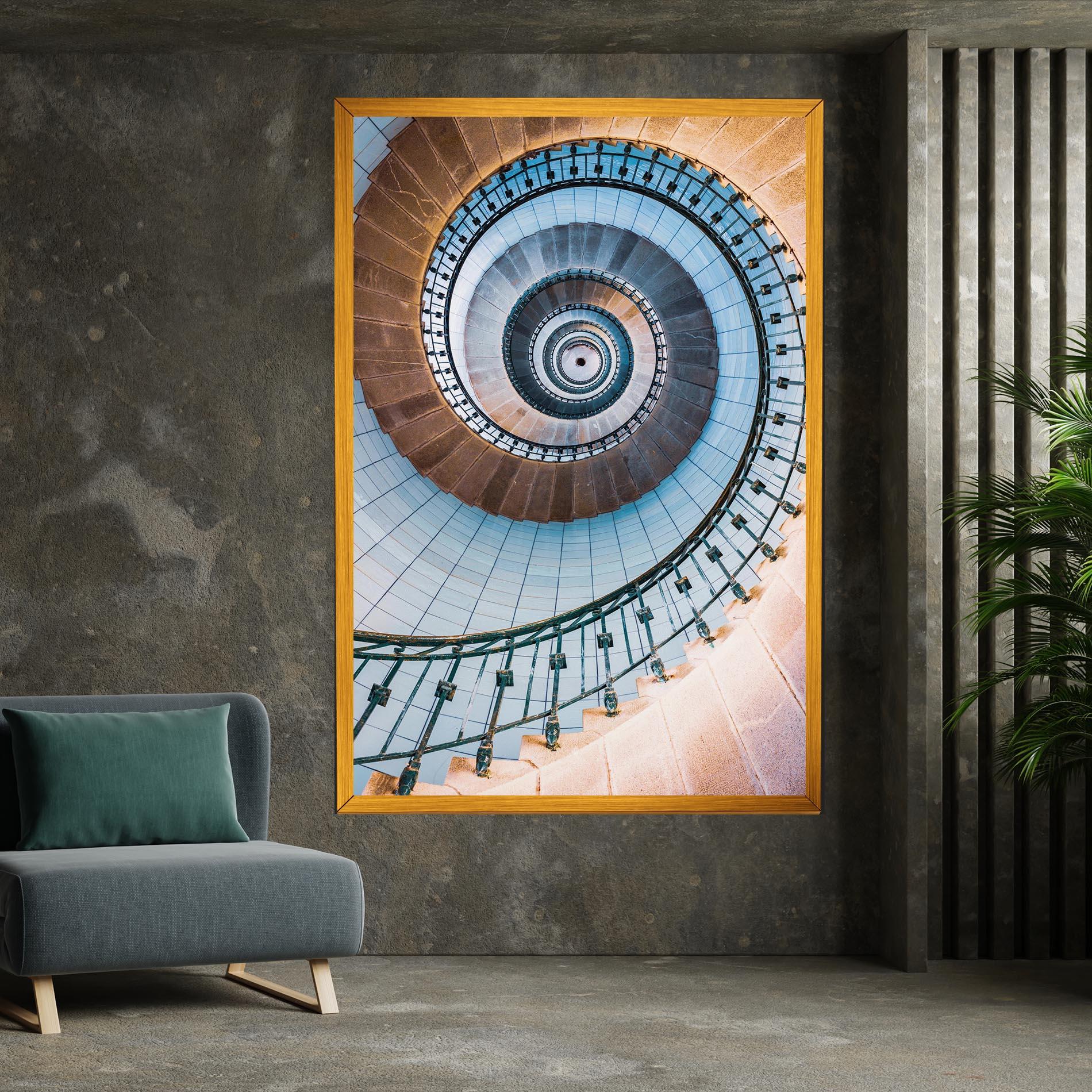 Картина на платно Blue Opaline Stairs mockup 7