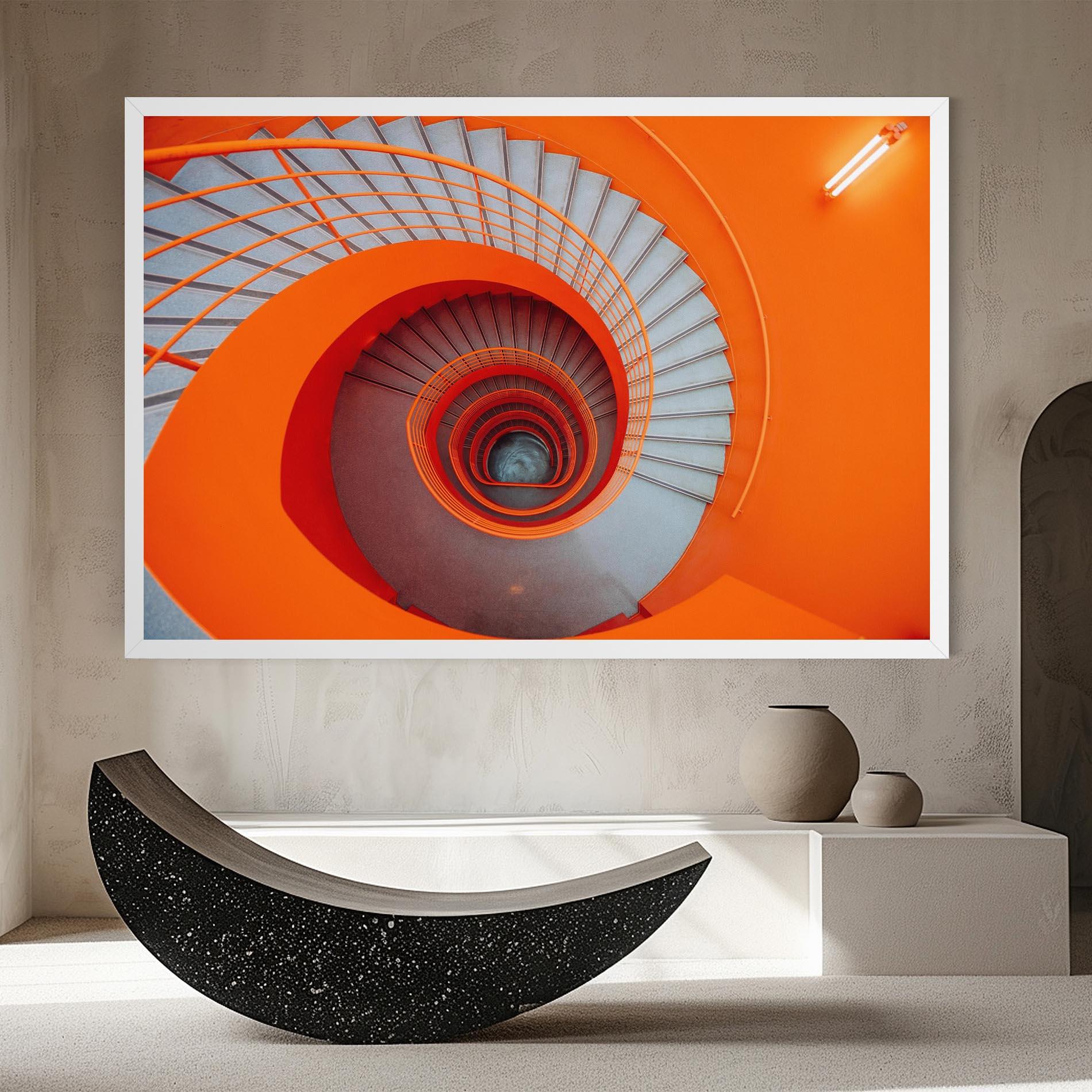 Картина на платно Grey Orange Stairs mockup 8