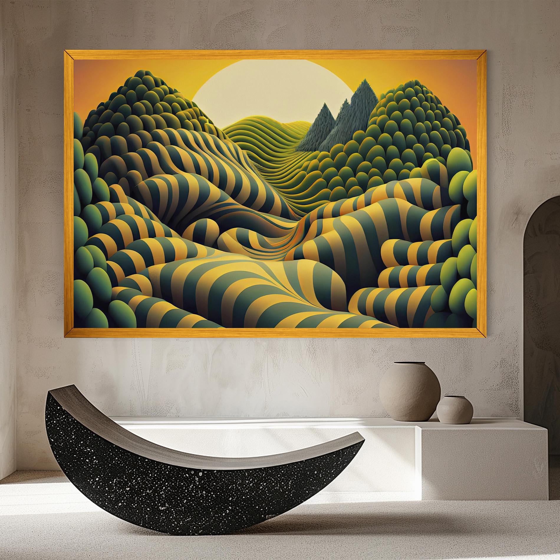 Картина на платно Green Yellow View mockup 8