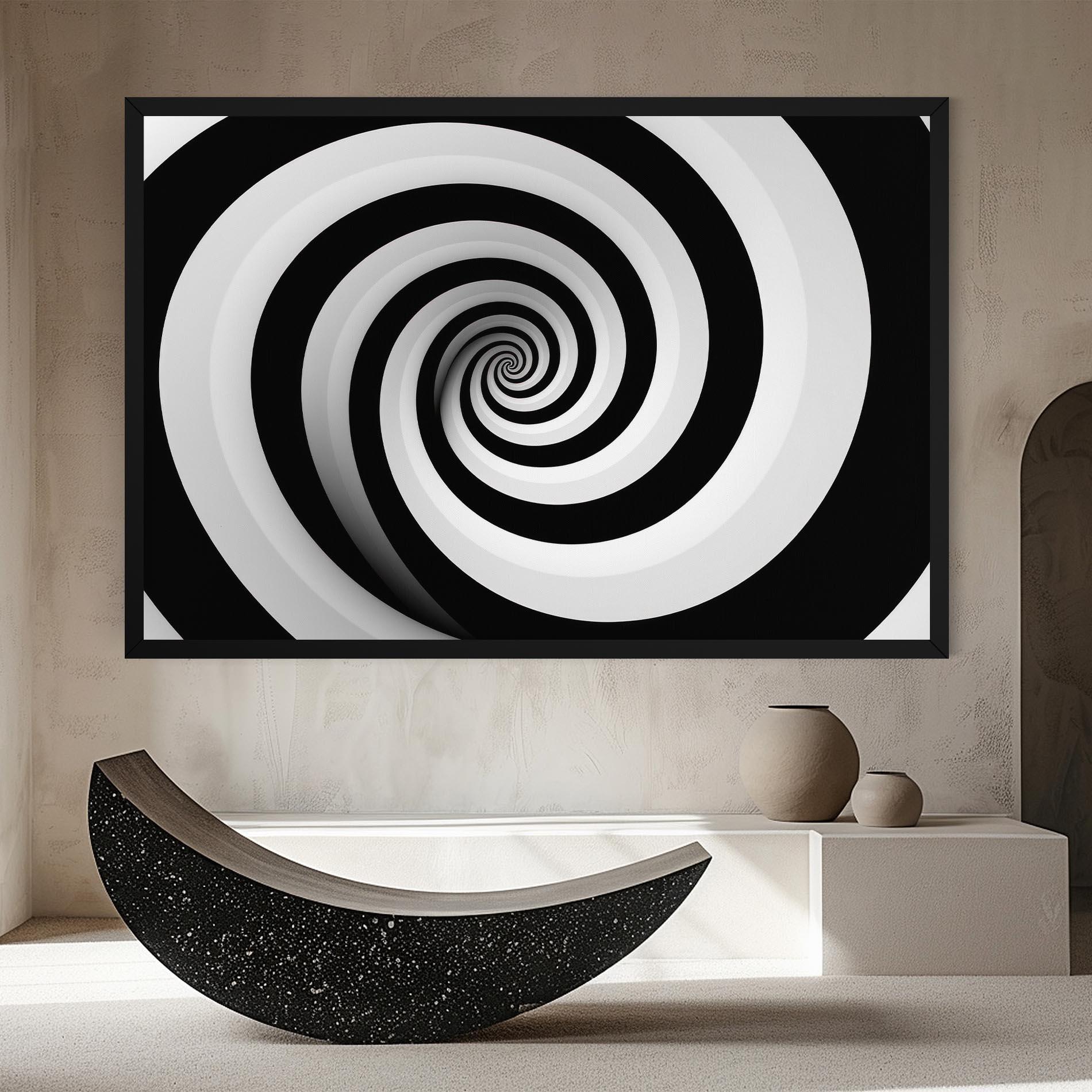 Картина на платно Black White Spiral mockup 8