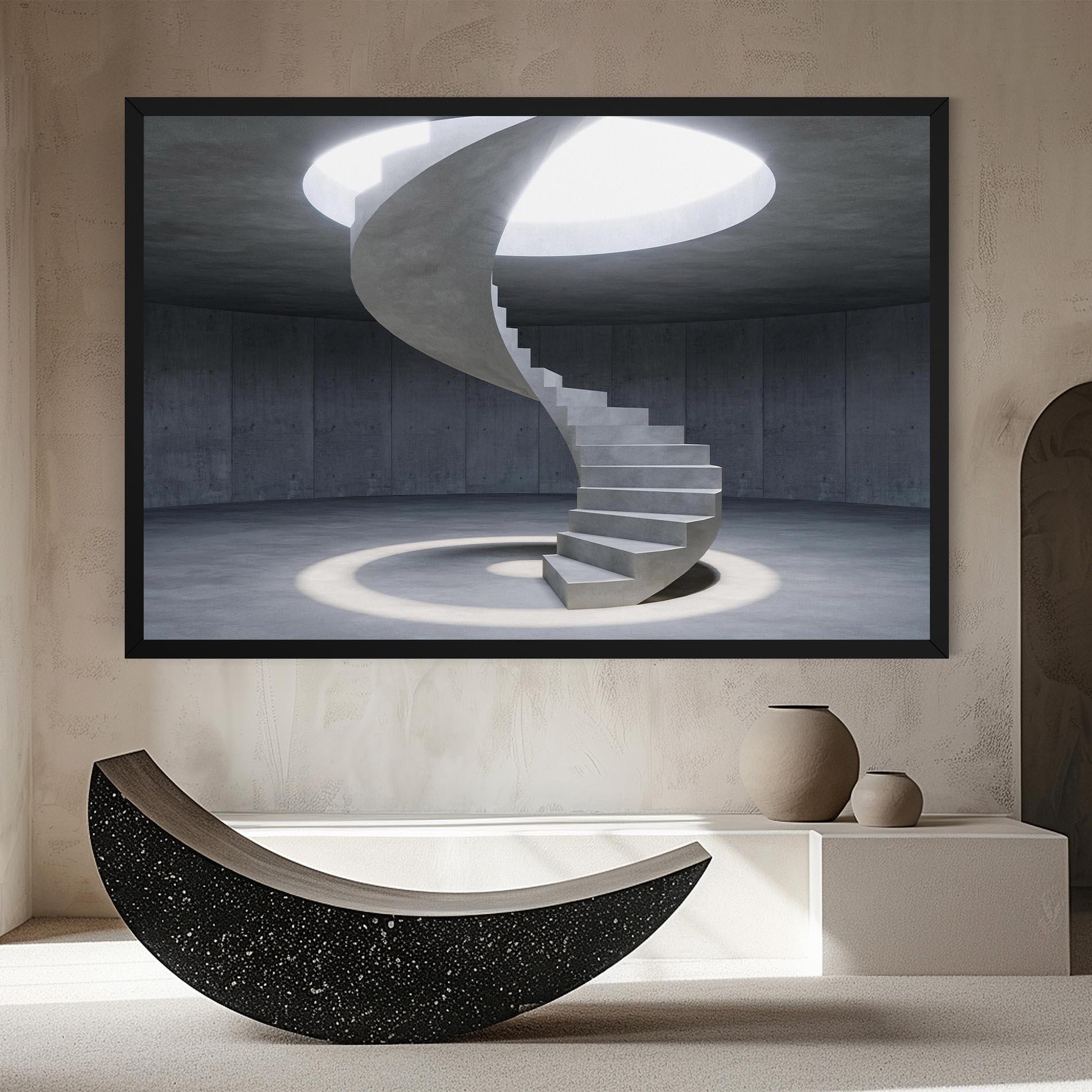 Картина на платно Spiral White Staircase mockup 8