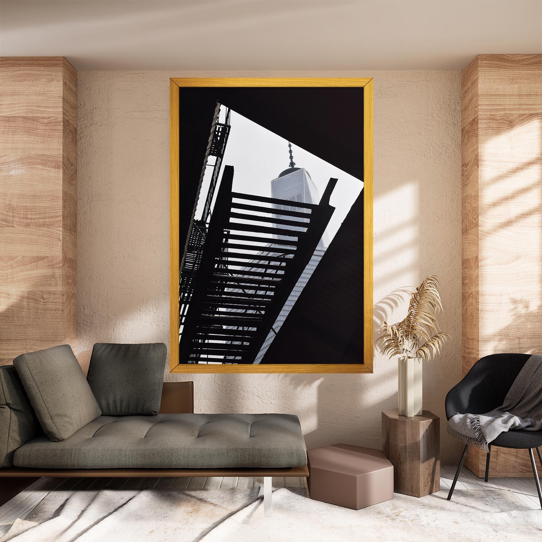 Картина на платно Black Stairs Floating mockup 8