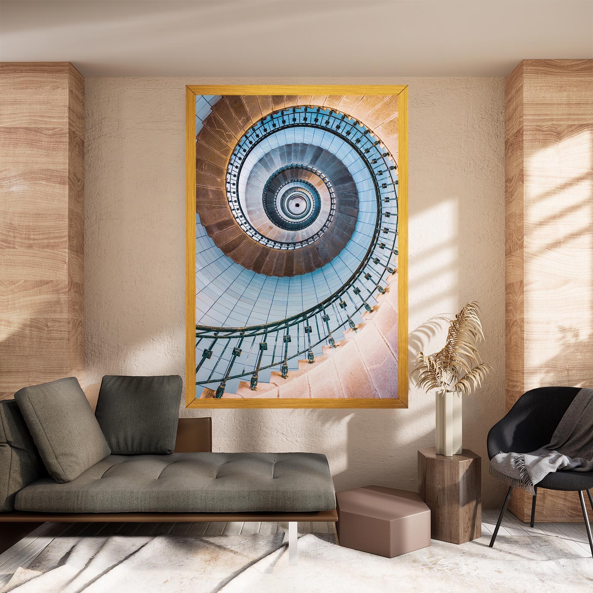 Картина на платно Blue Opaline Stairs mockup 8