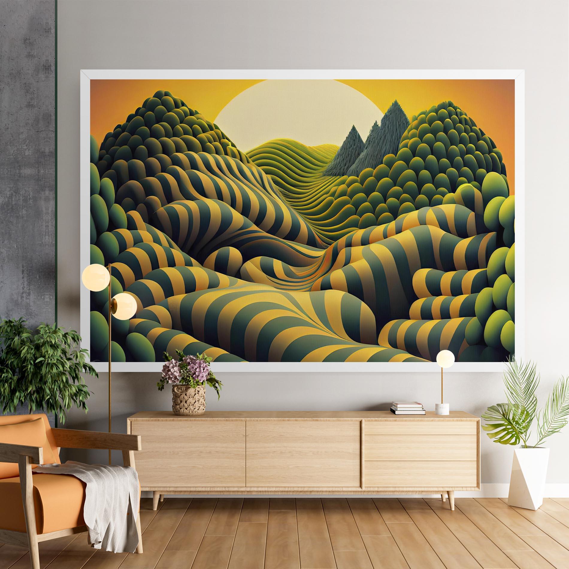 Картина на платно Green Yellow View mockup 9