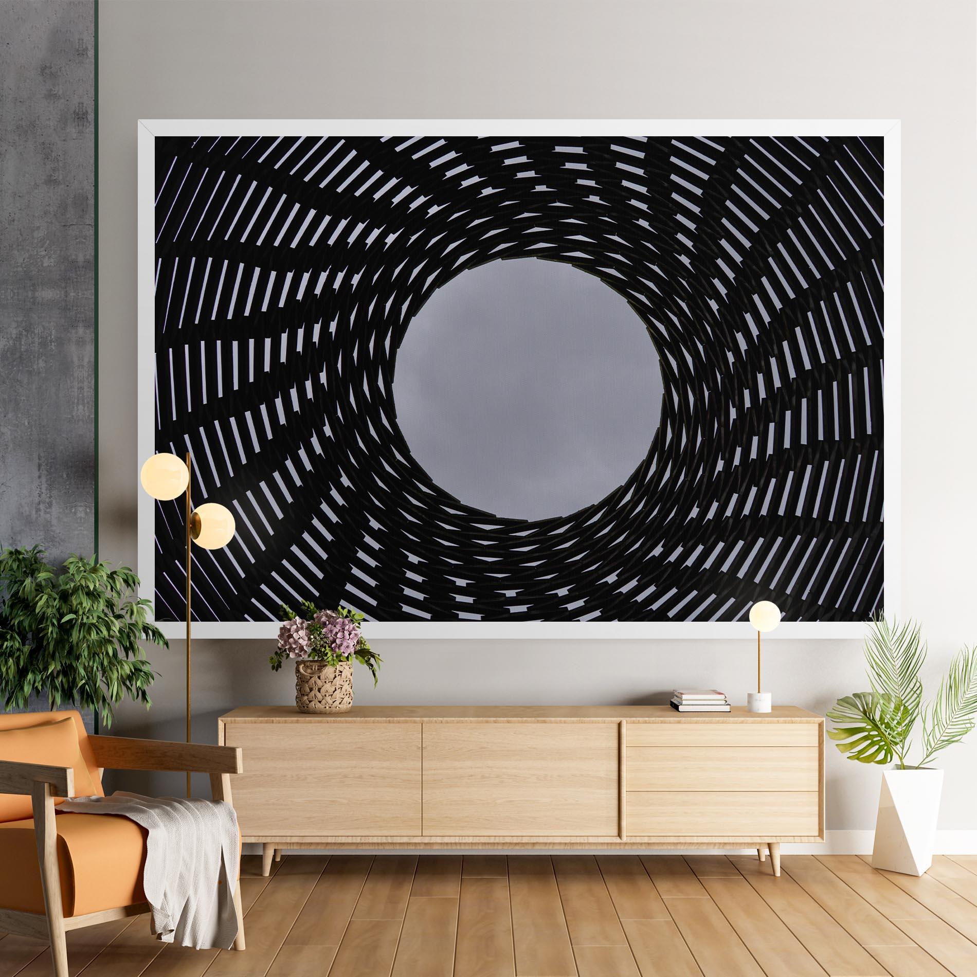 Картина на платно Grey Circle Lines mockup 9