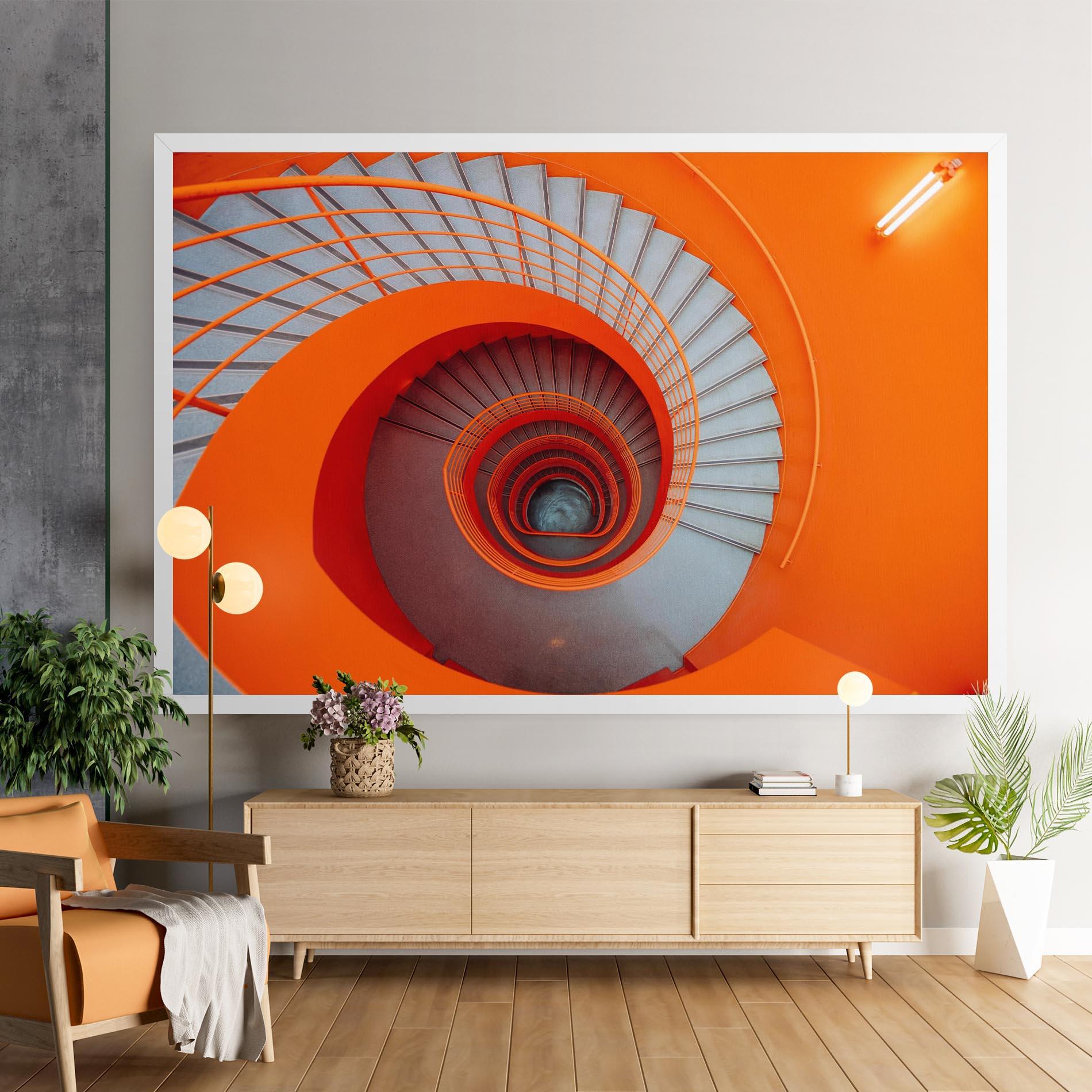 Картина на платно Grey Orange Stairs mockup 9