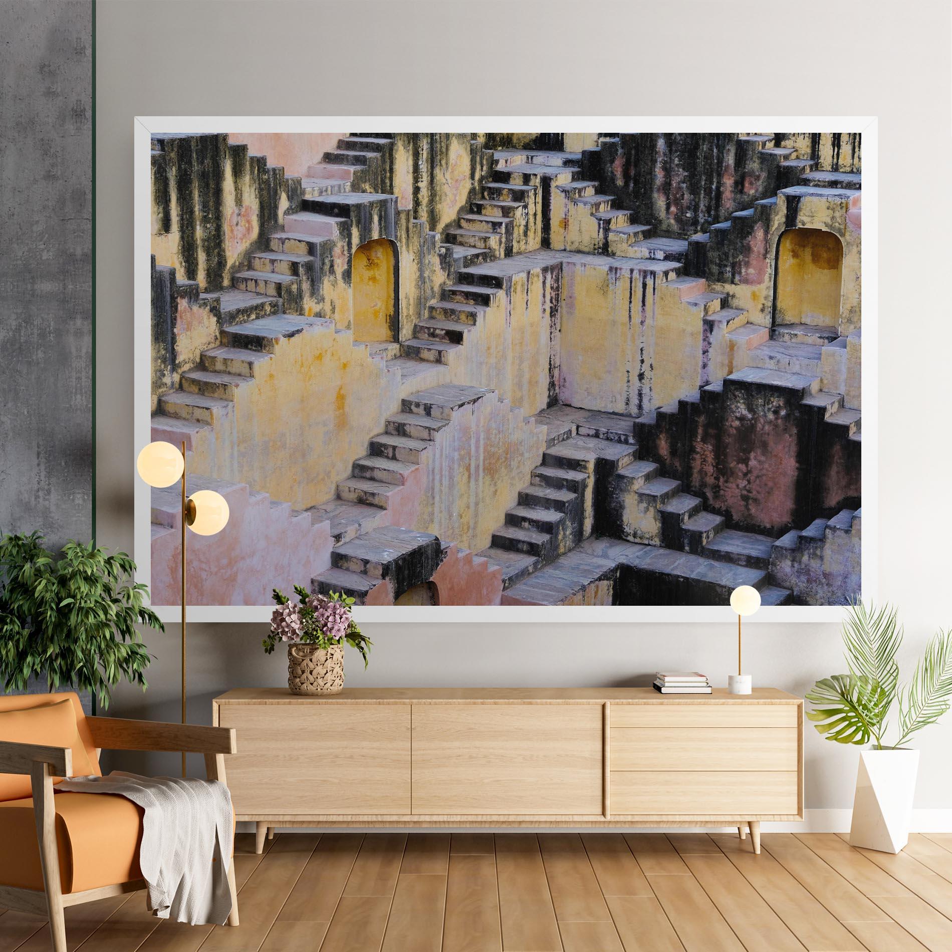 Картина на платно Old Yellow Stairs mockup 9