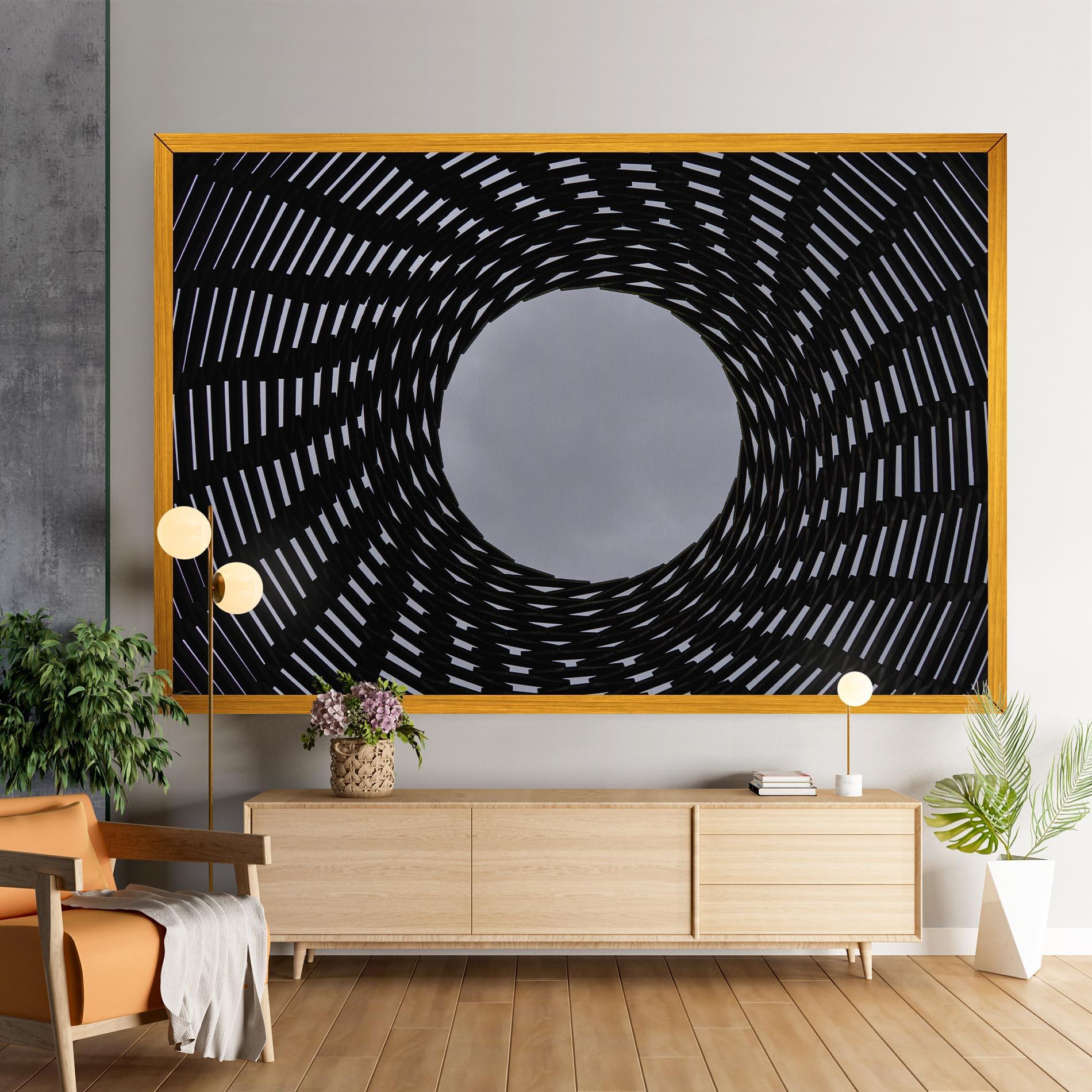 Картина на платно Grey Circle Lines mockup 9