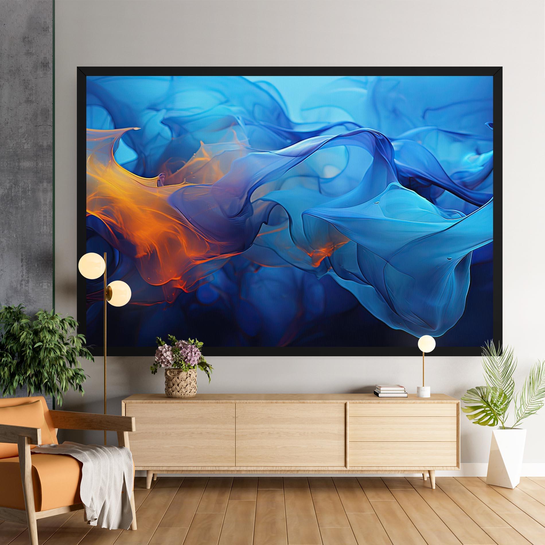 Картина на платно Blue Orange Floating mockup 9