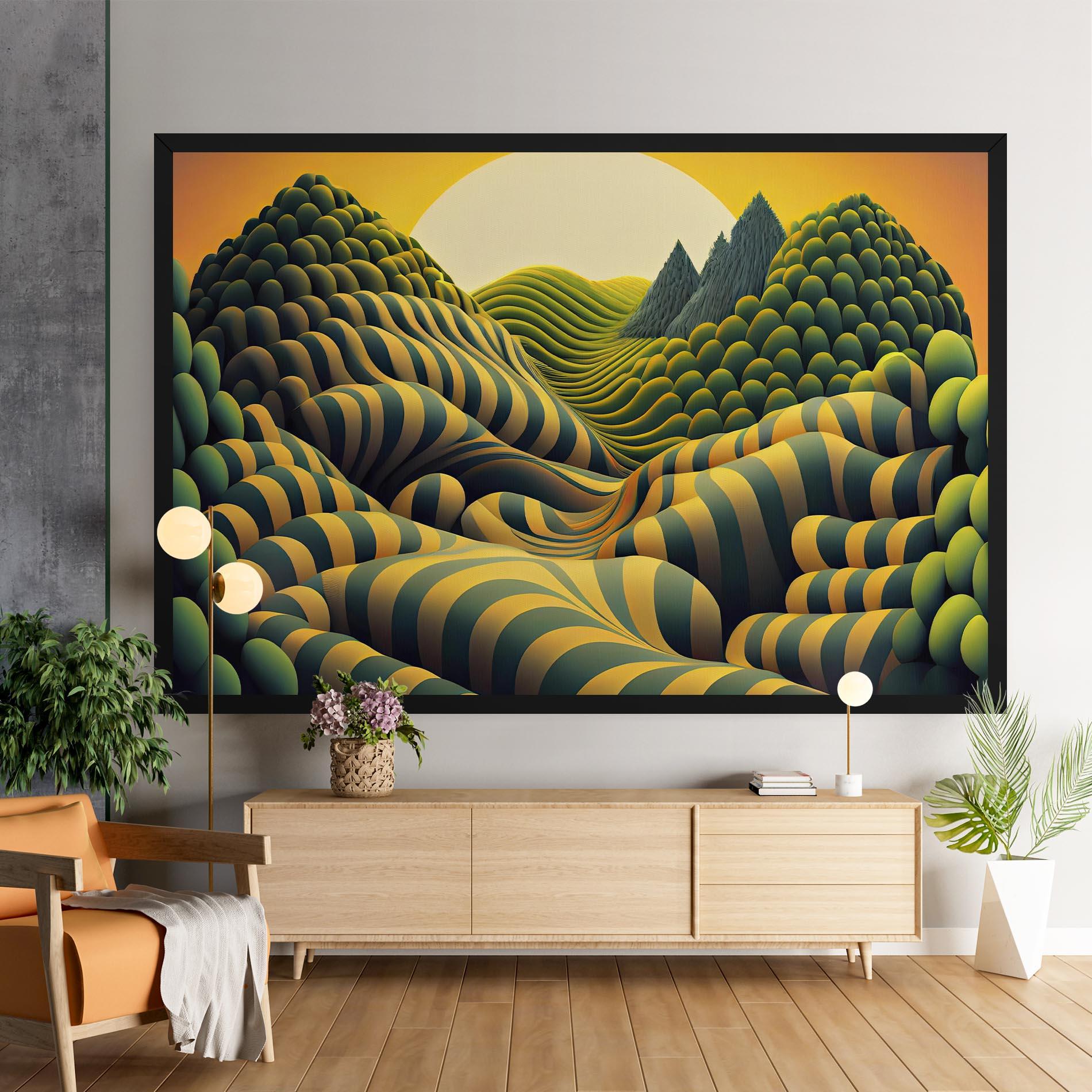 Картина на платно Green Yellow View mockup 9