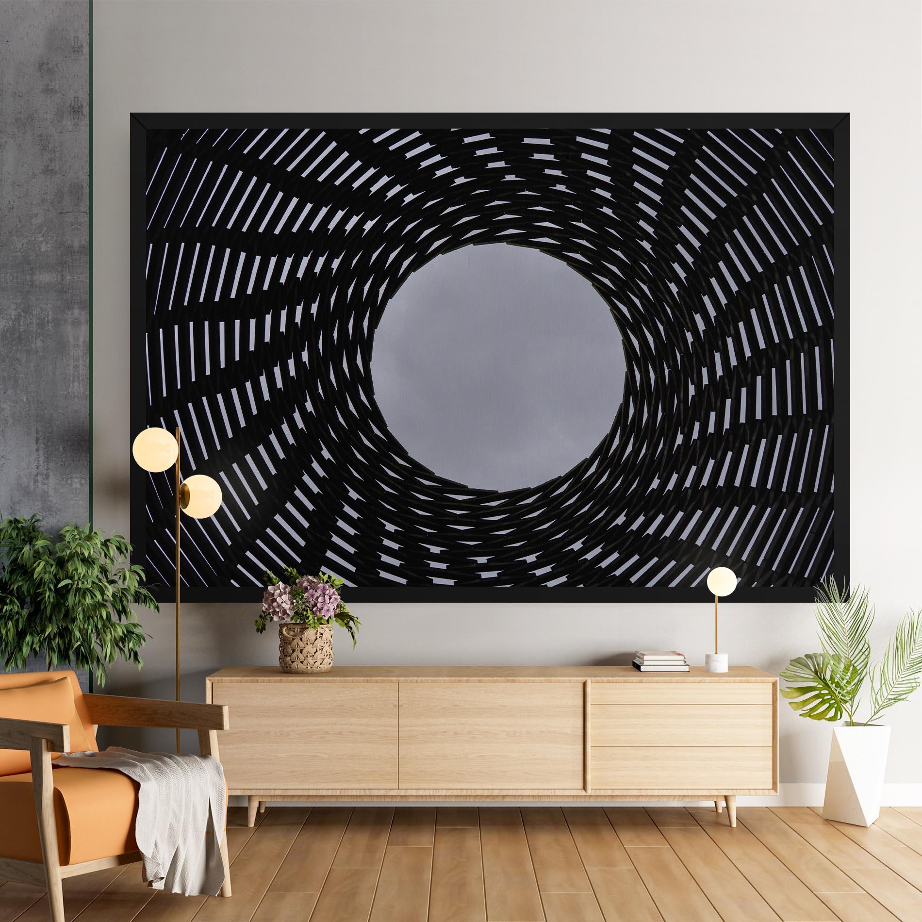 Картина на платно Grey Circle Lines mockup 9