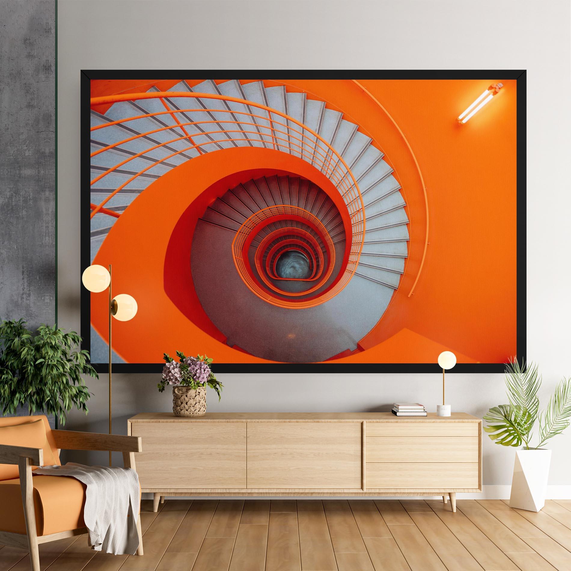 Картина на платно Grey Orange Stairs mockup 9