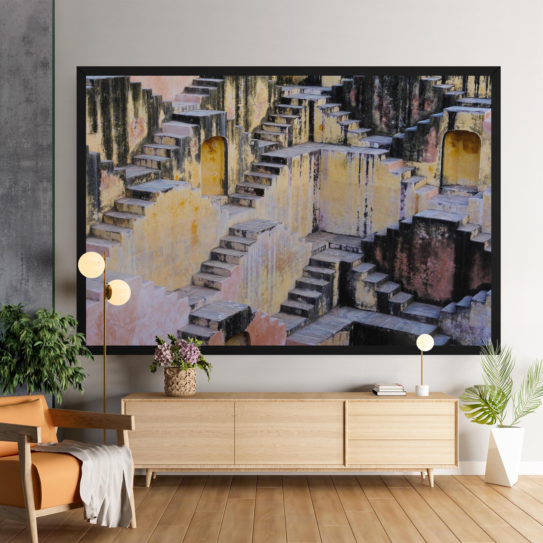 Картина на платно Old Yellow Stairs mockup 9