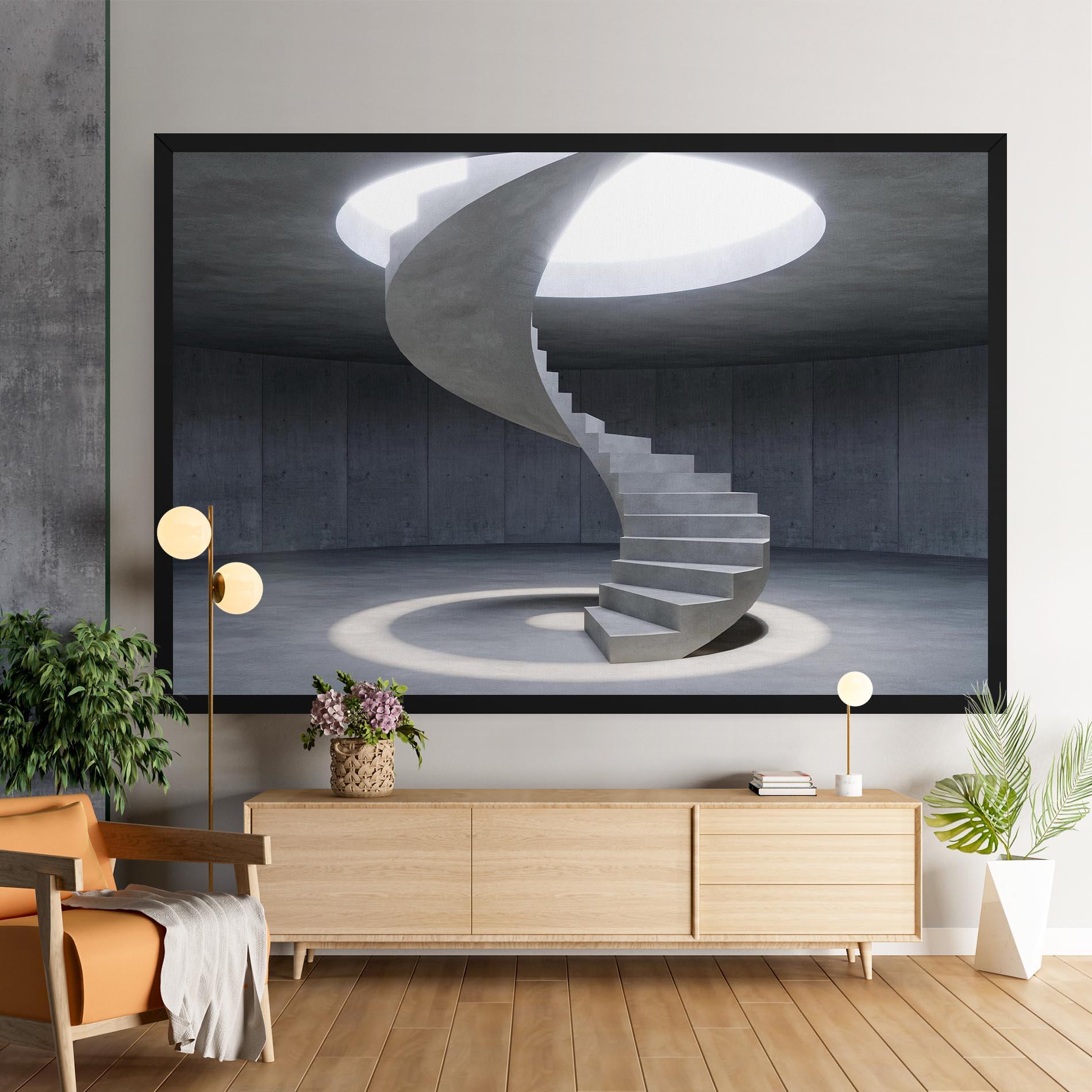 Картина на платно Spiral White Staircase mockup 9