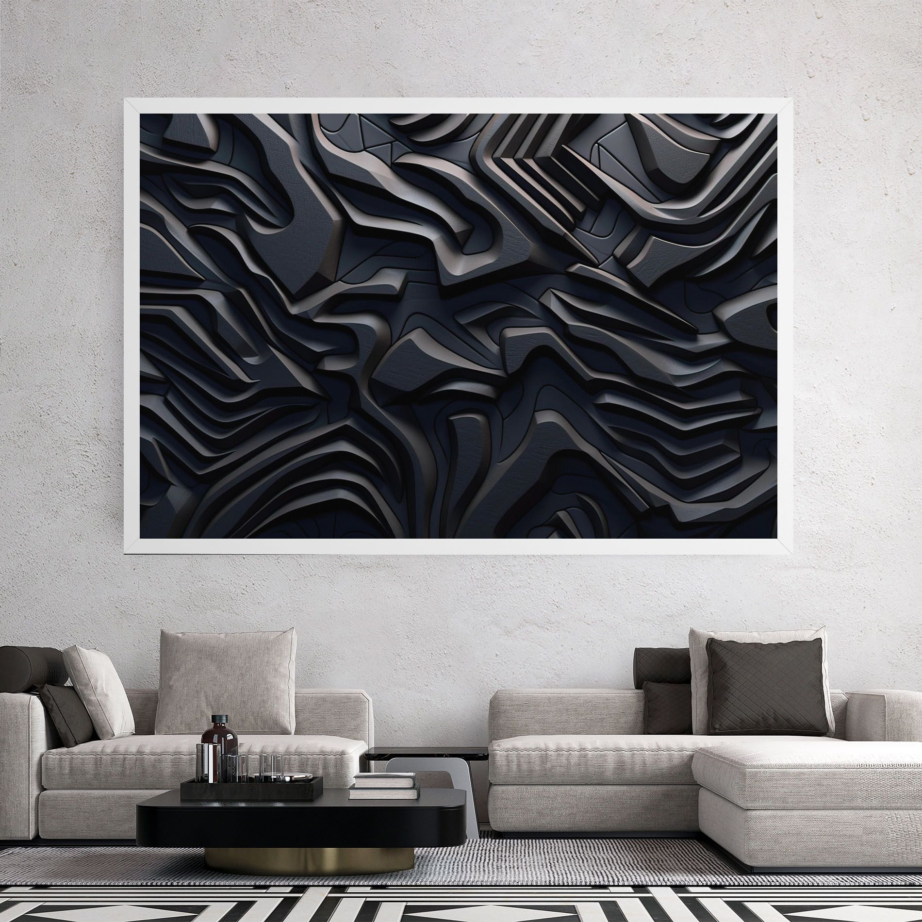 Black 3d Lines mockup 2