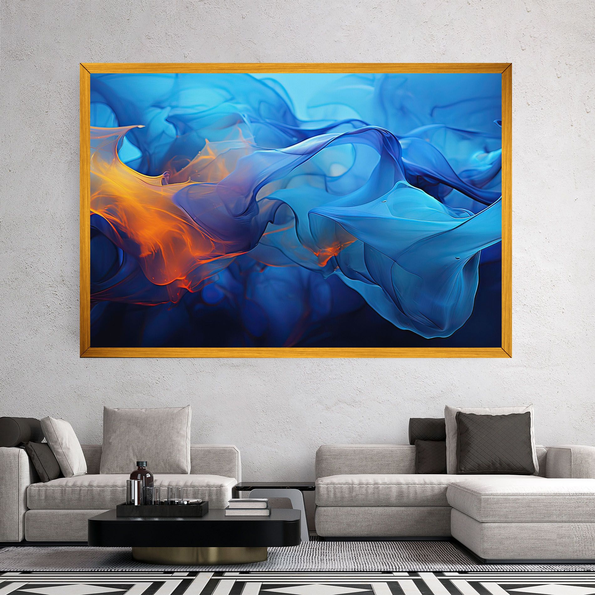 Blue Orange Floating mockup 2